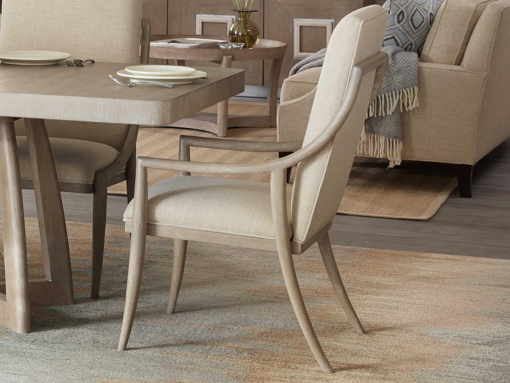 Hooker Furniture Affinity Rubberwood Beige Upholstered Arm Dining Chair
