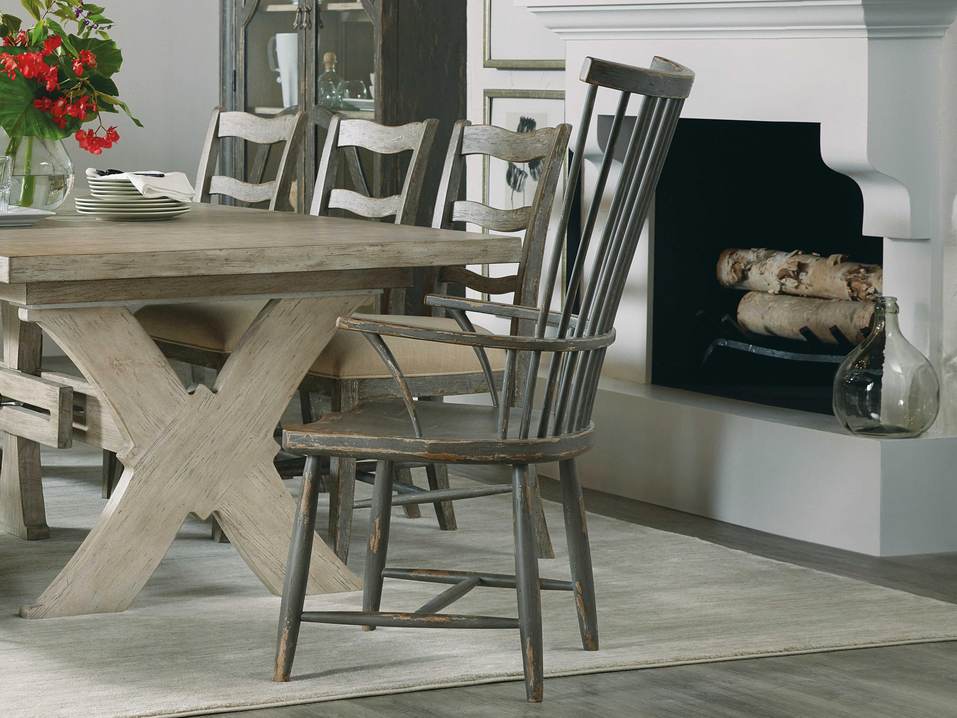 Hooker Furniture Alfresco Hardwood Gray Arm Dining Chair