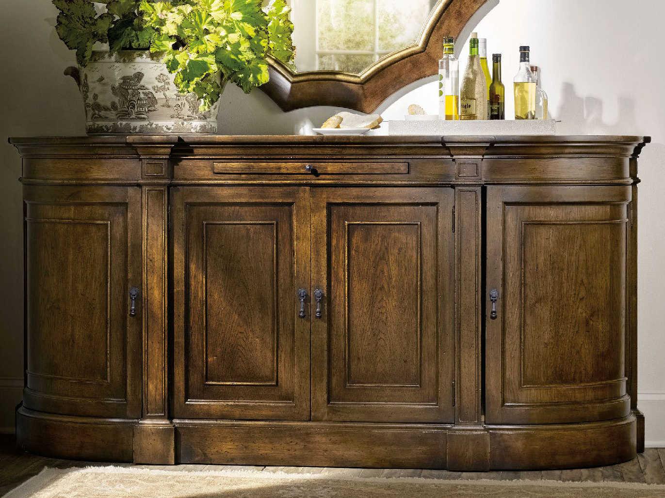 Hooker Furniture Archivist 80" Rubberwood Bluestone Top With Pecky Pecan Sideboard