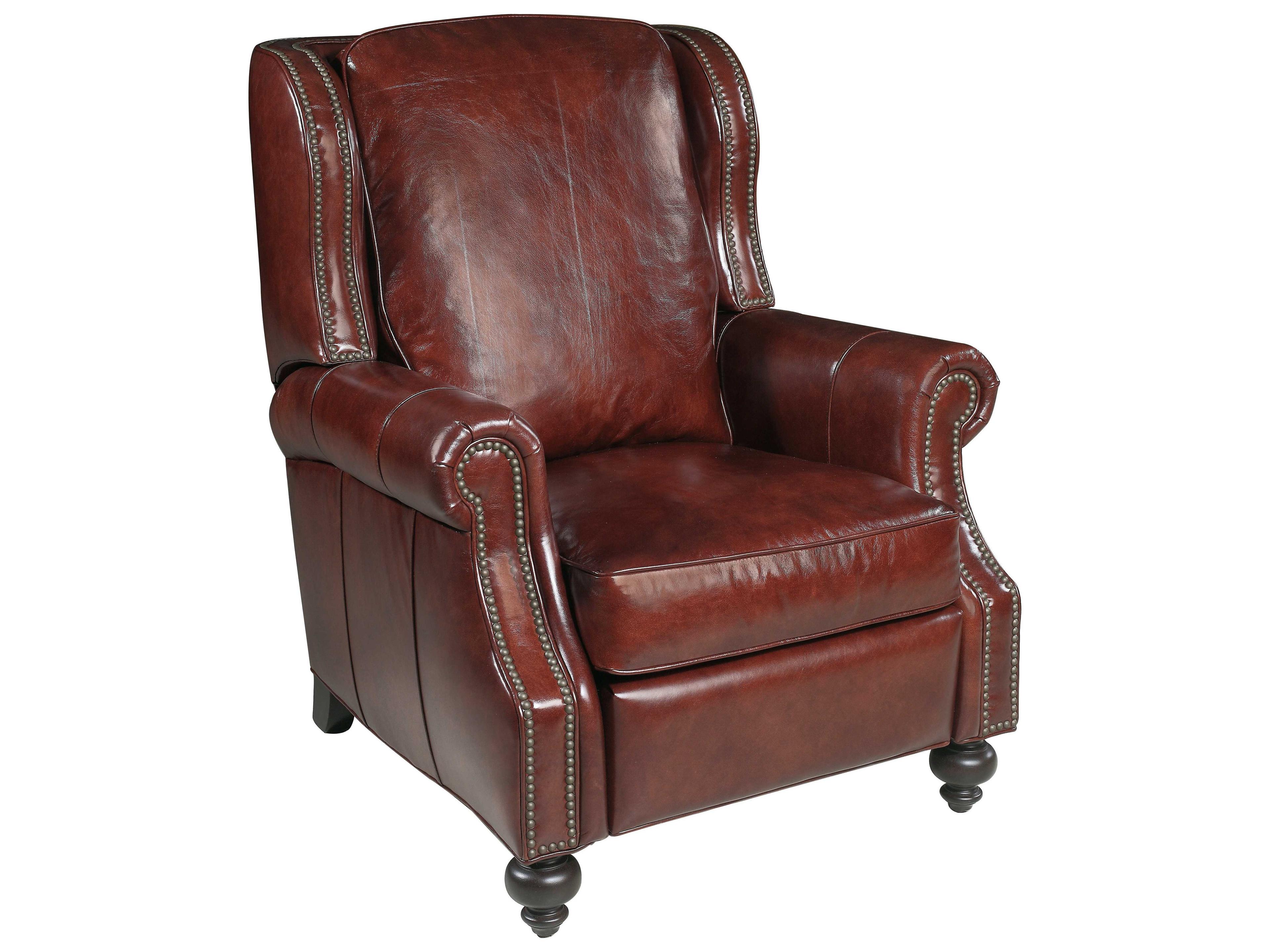 Hooker Furniture Balmoral Cornwall Natchez Brown Dark Wood Leather Recliner