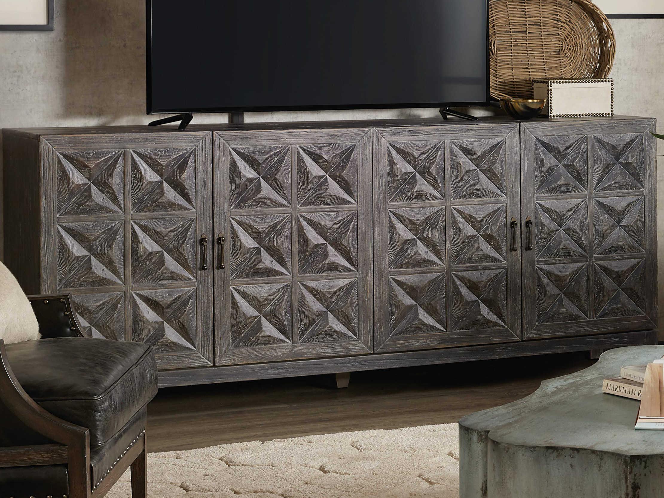 Hooker Furniture Beaumont 83" Elm Wood Gray Media Console