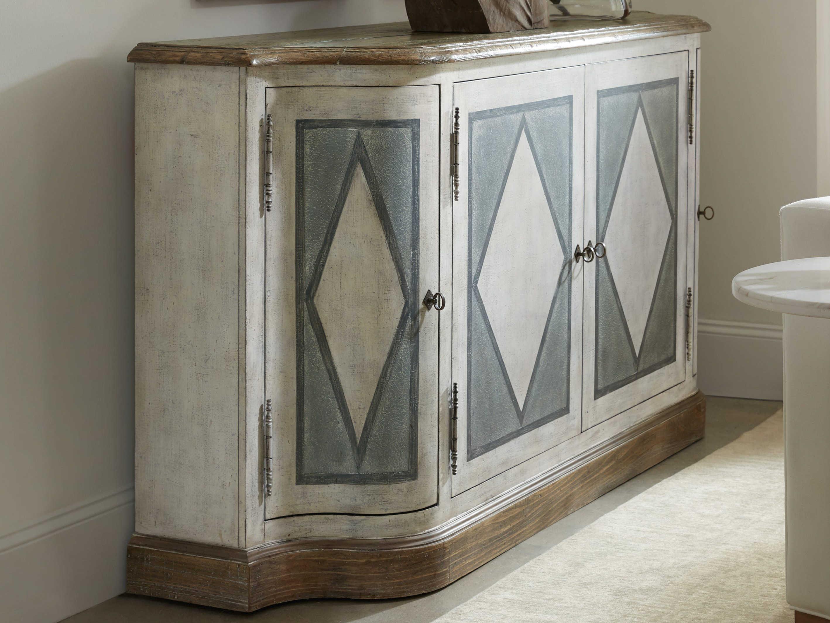 Hooker Furniture Boheme 72" Hardwood Whitewash Merino Blue Sideboard