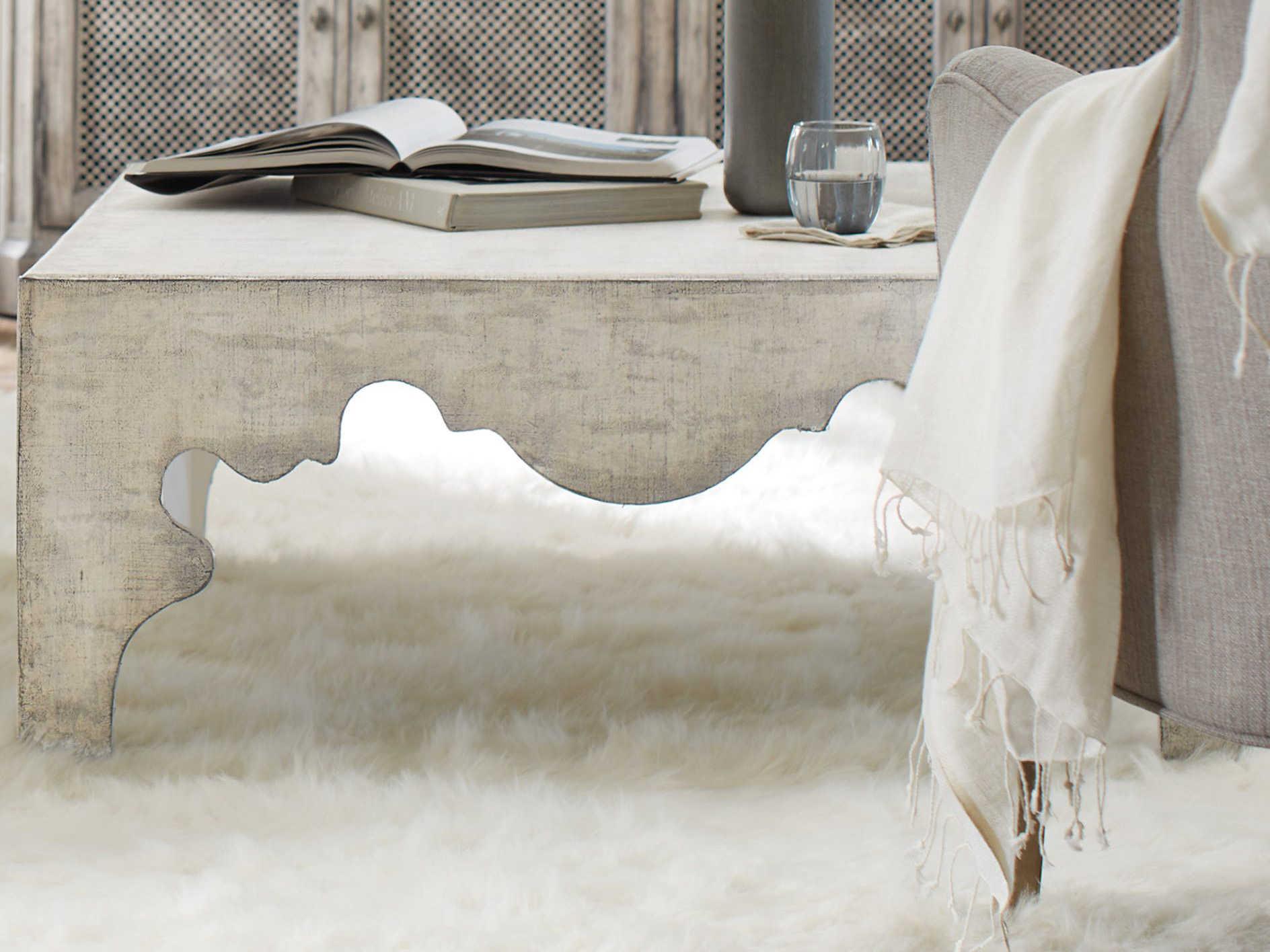 Hooker Furniture Boheme Flanders Square Wood White Cocktail Table