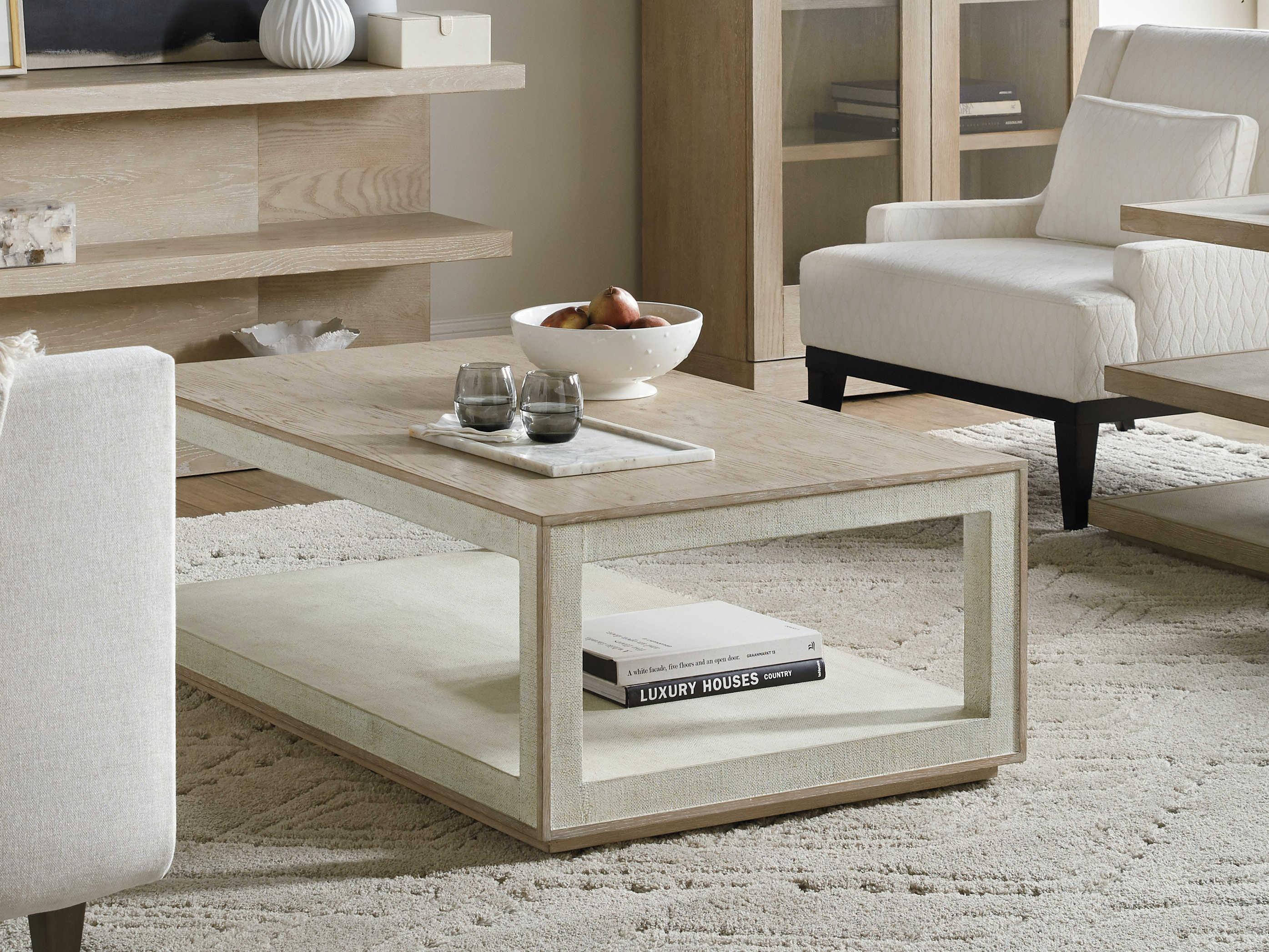 Hooker Furniture Cascade Rectangular Wood Terrain Pebble Beach Cocktail Table