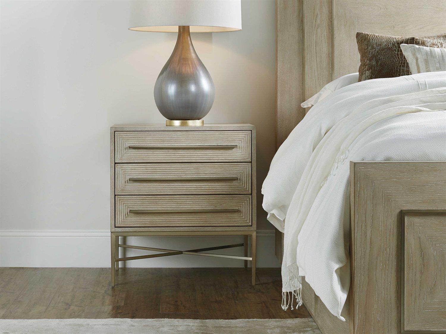 Luxecor Heritage 3-Drawers Beige Oak Wood Nightstand