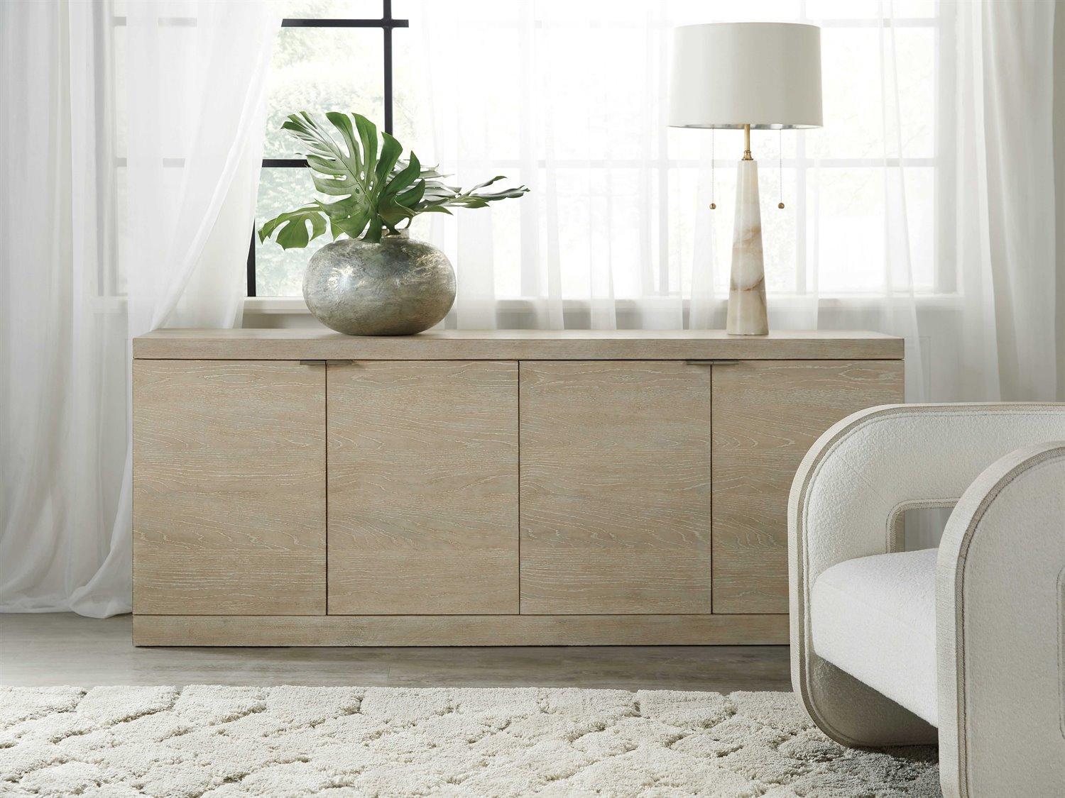 Hooker Furniture Cascade 76" Oak Wood Terrain Champagne Media Console