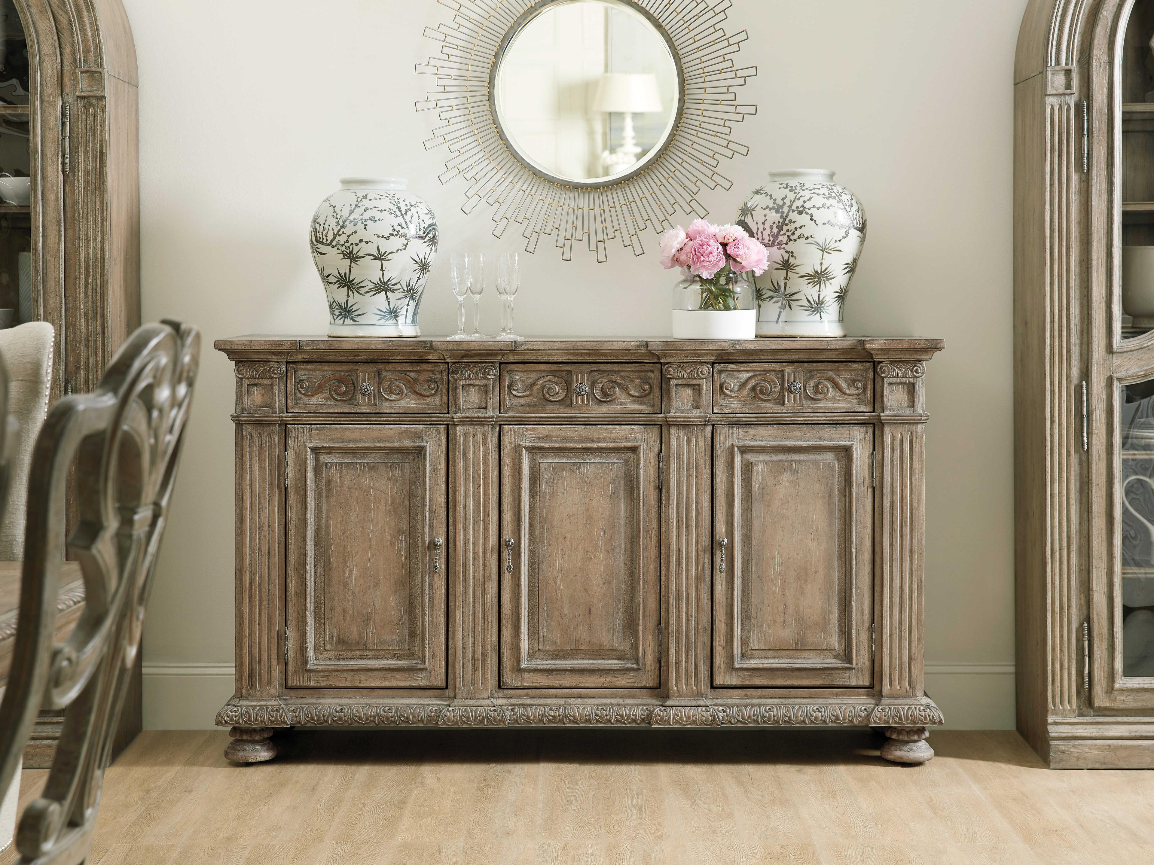 Hooker Furniture Castella 72" Ash Wood Antique Slate Credenza Sideboard