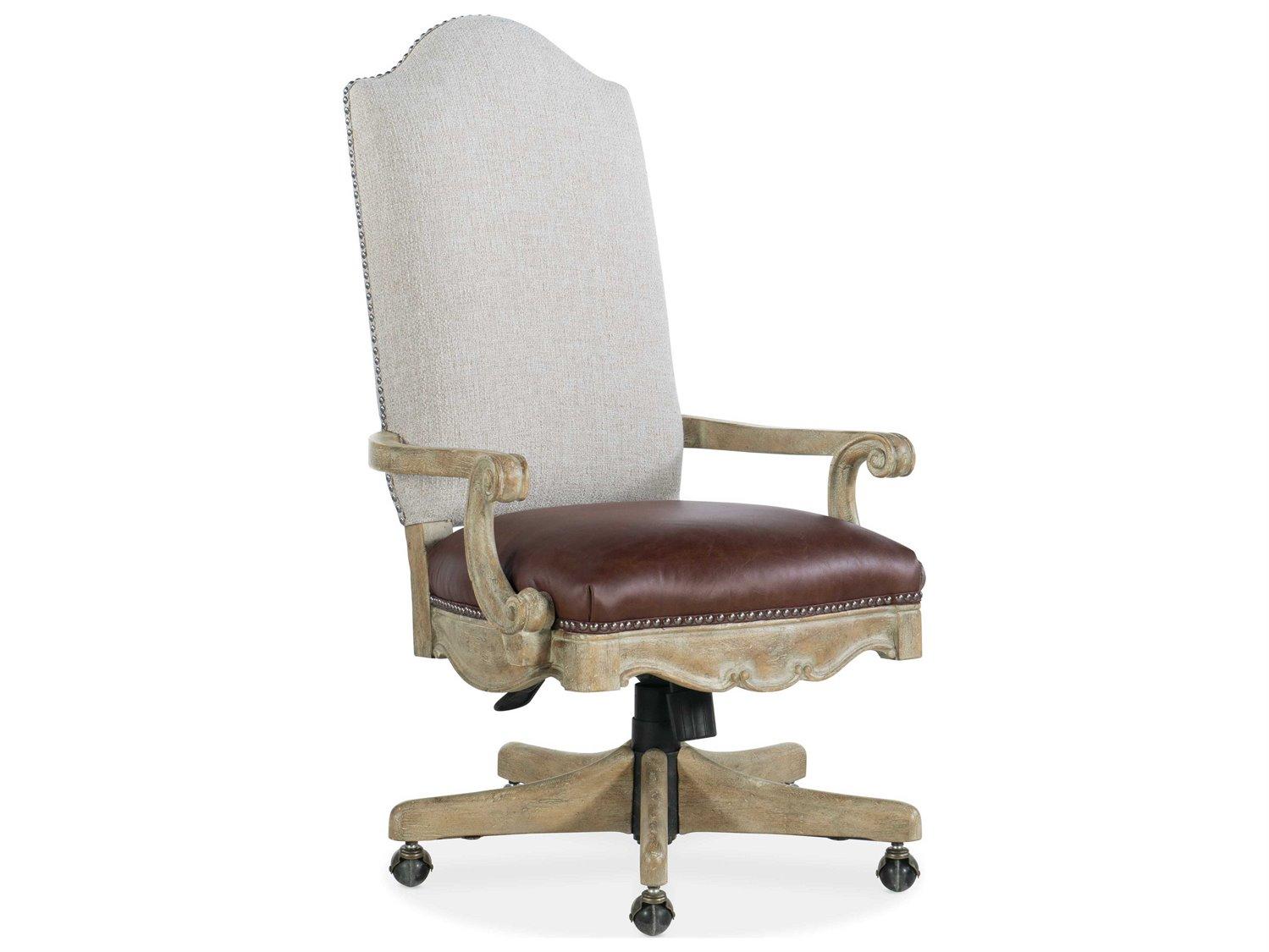 Luxecor Heritage Beige Upholstered Adjustable Swivel Tilt Executive Desk Chair