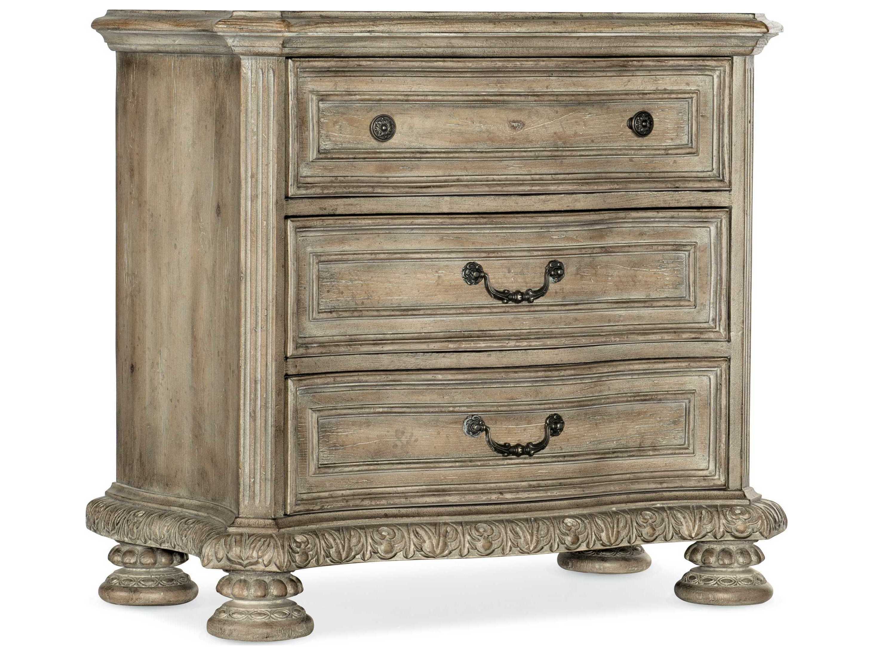 Hooker Furniture Castella 3-Drawers Brown Ash Wood Nightstand