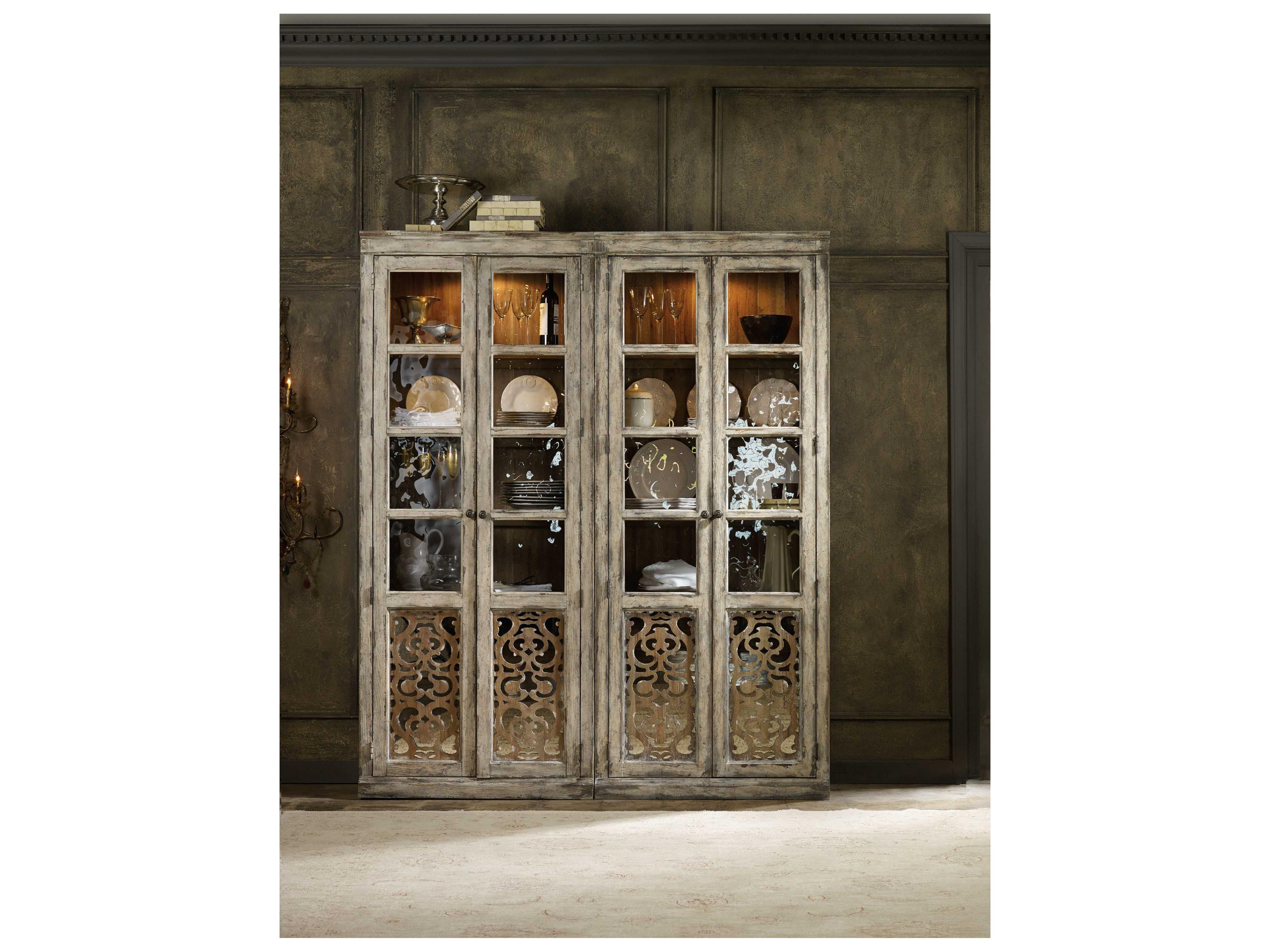Luxecor Heritage Hardwood Light Wood Curio Display Cabinet