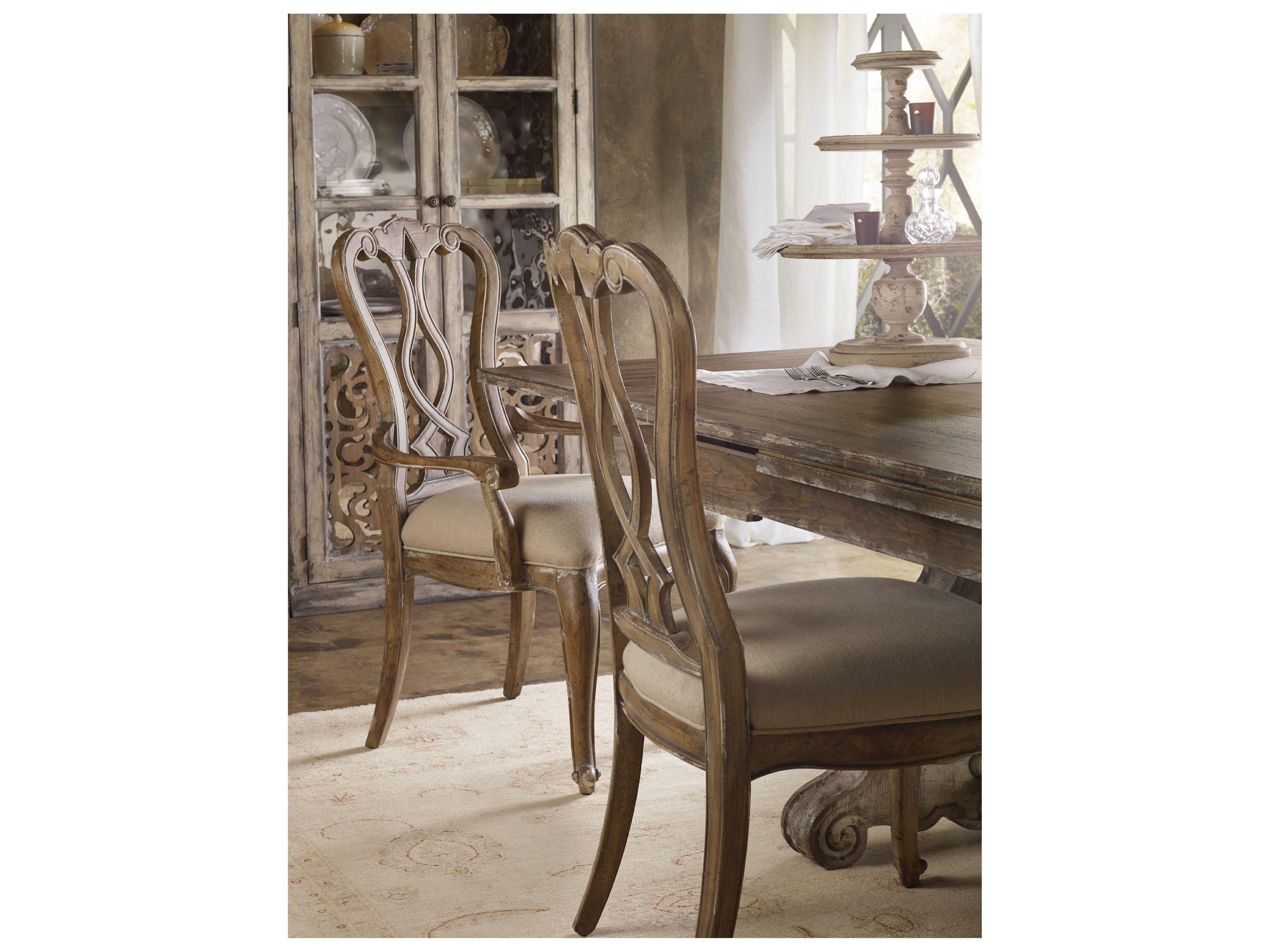 Hooker Furniture Chatelet Rubberwood Beige Upholstered Side Dining Chair