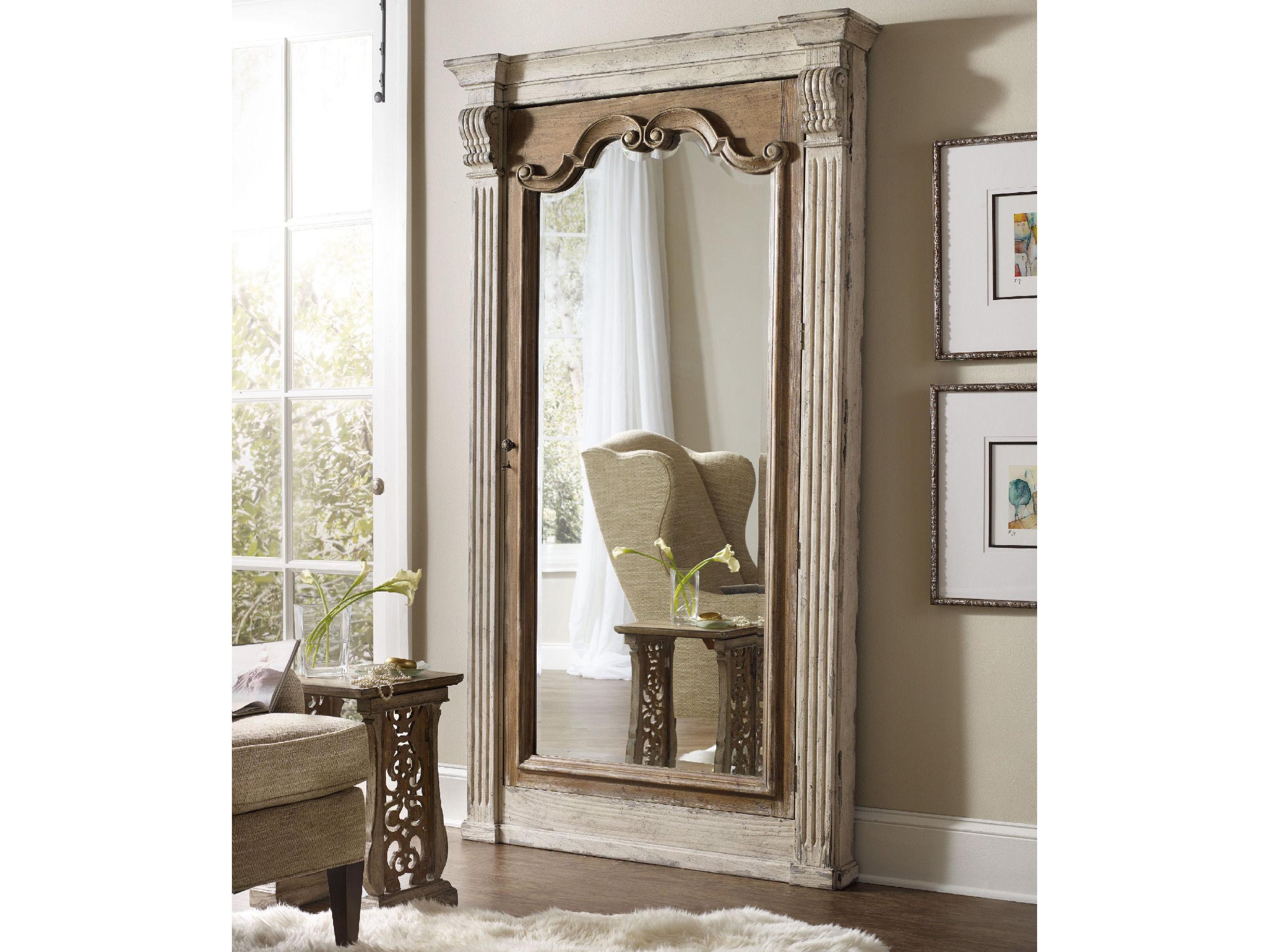 Hooker Furniture Chatelet Rectangular Floor Mirror with Jewelry Armoire Storage
