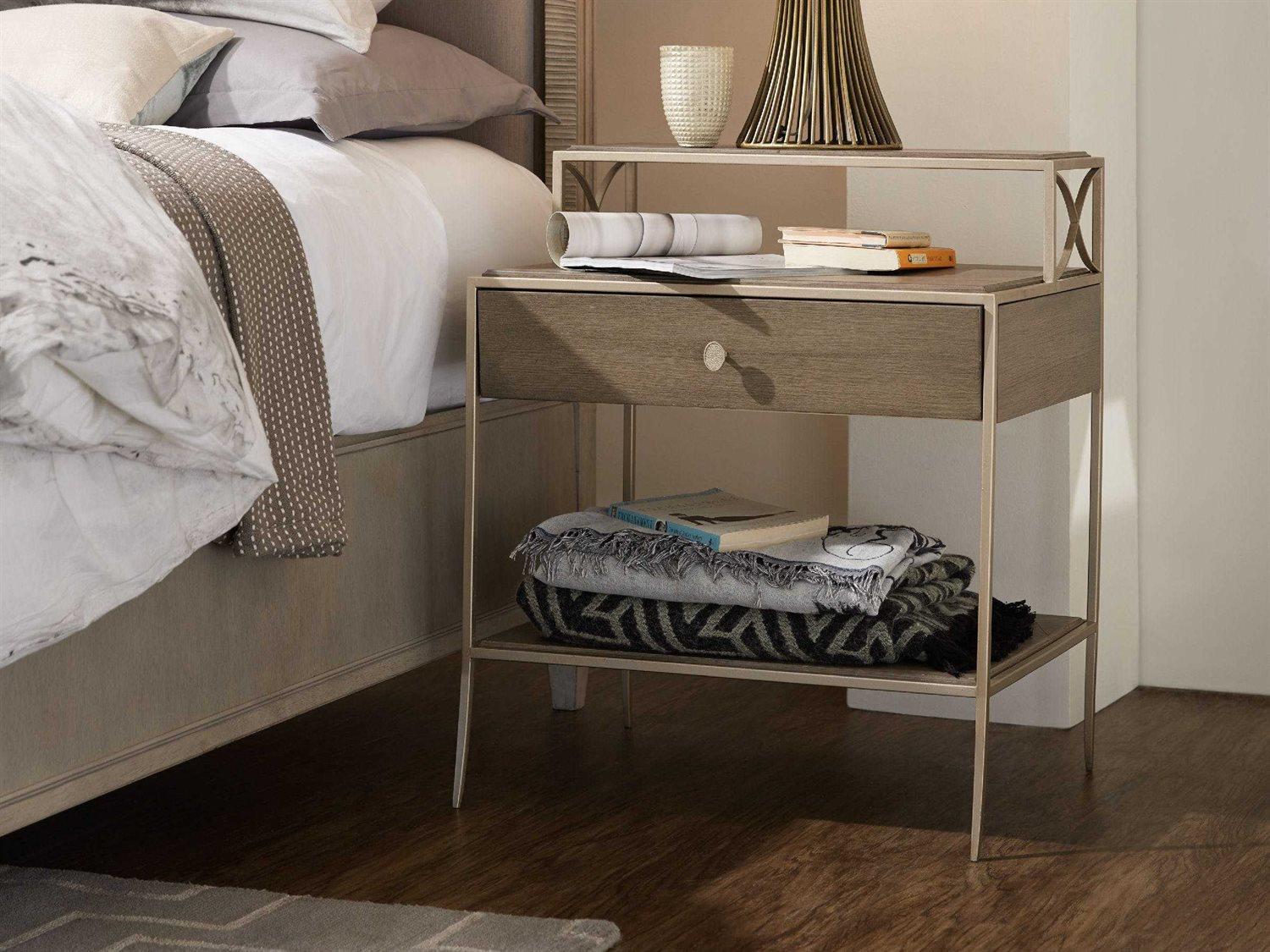 Hooker Furniture Elixir 1-Drawer Gray Rubberwood Nightstand