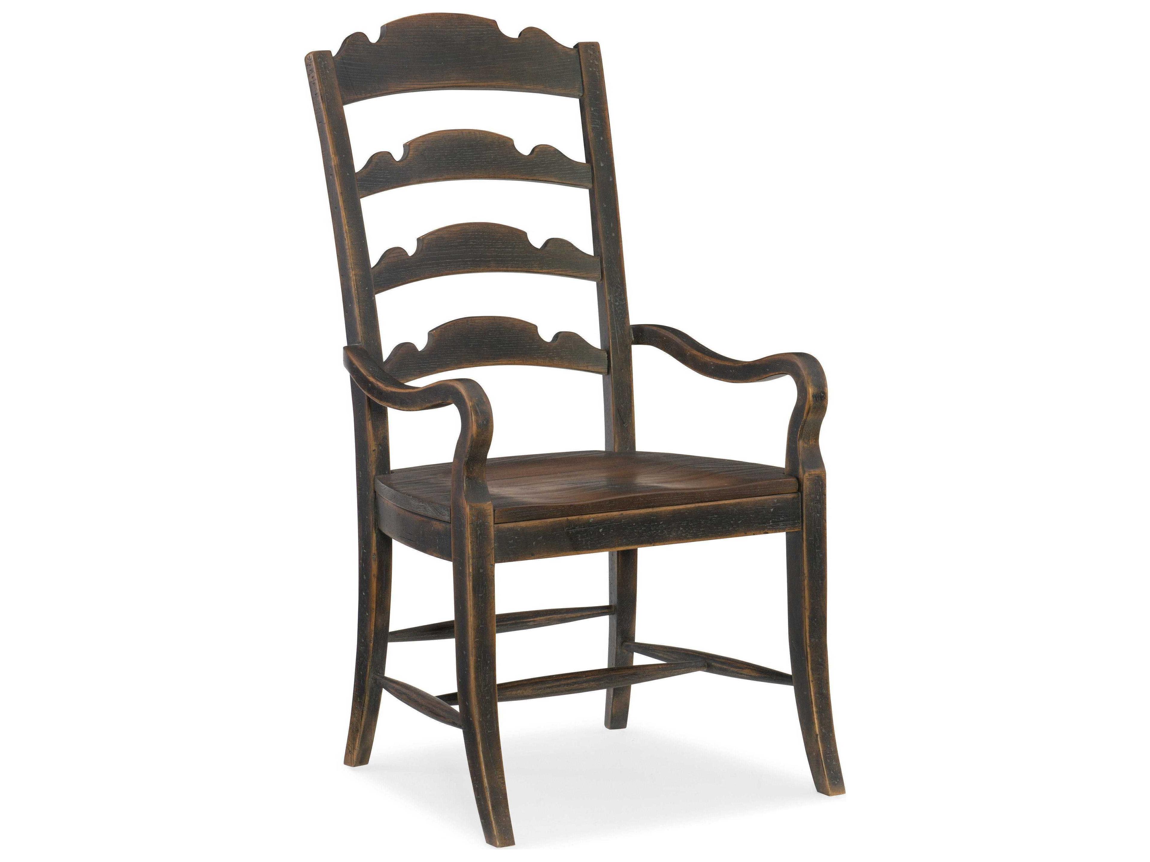 Hooker Furniture Hill Country Hardwood Black Arm Dining Chair