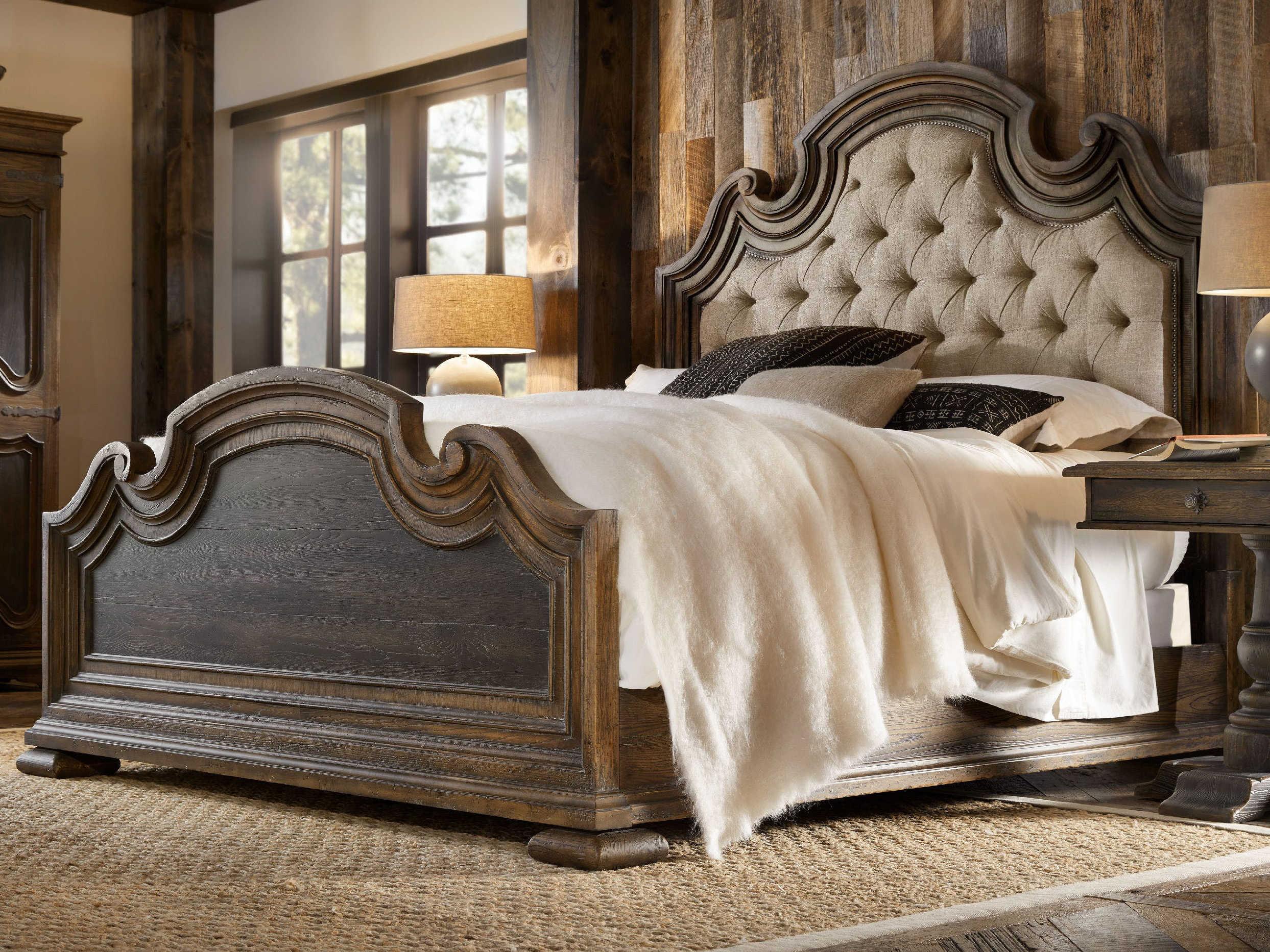 Hooker Furniture Hill Country Brown Hardwood Upholstered King Panel Bed