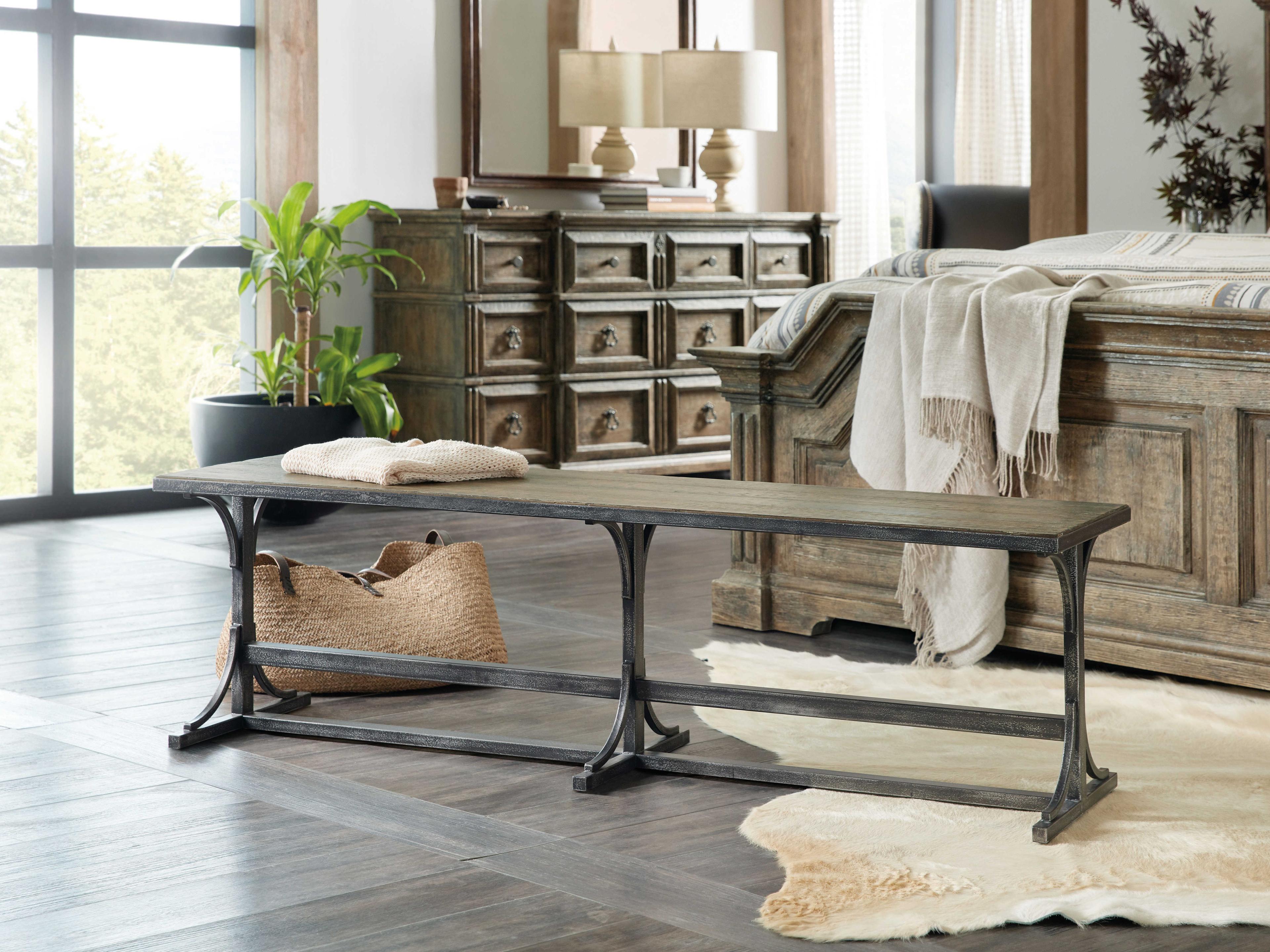 Hooker Furniture La Grange Wood Brown Accent Bench