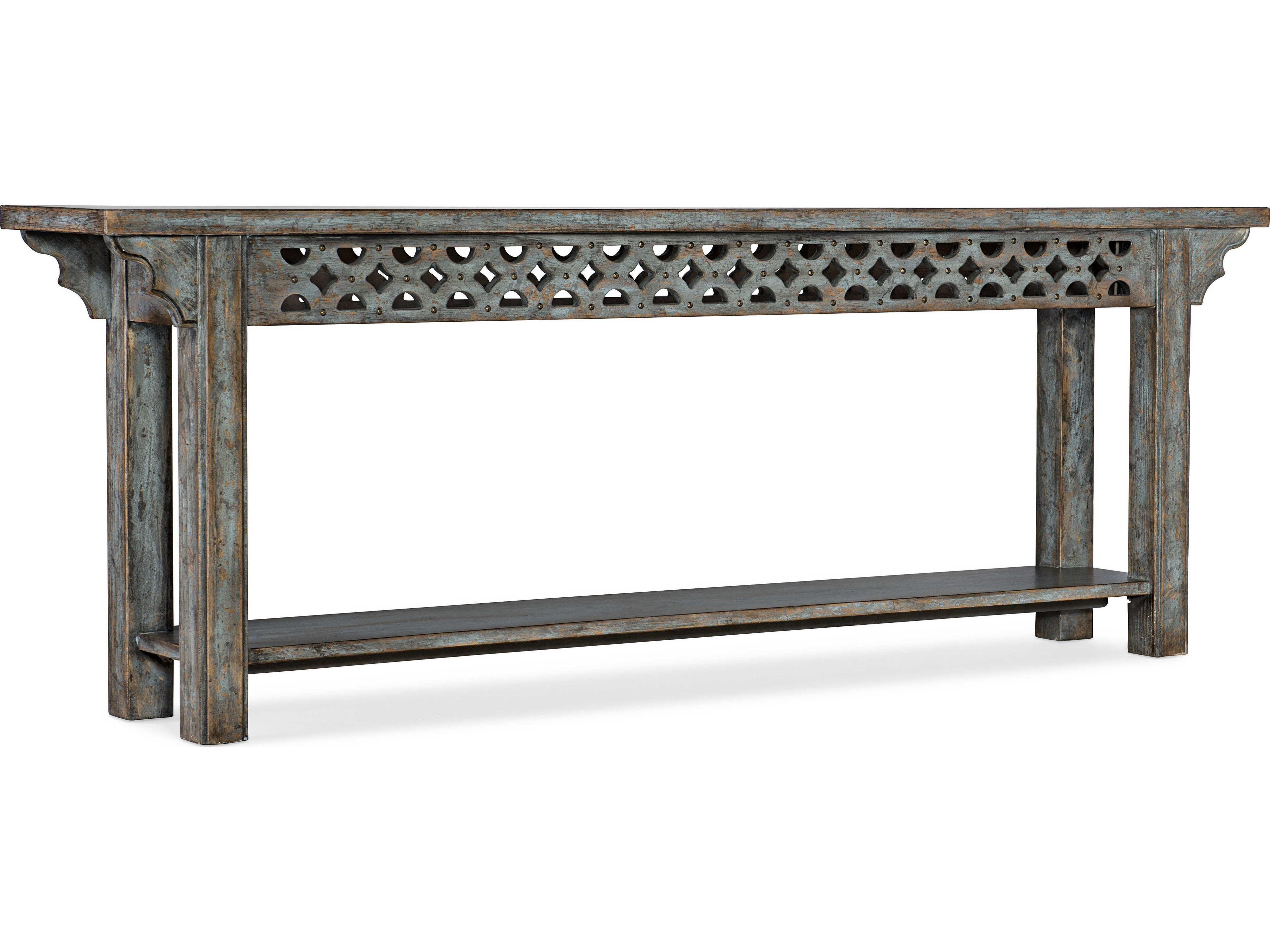 Hooker Furniture La Grange Burnham Rectangular Wood Blue Bonnet Console Table