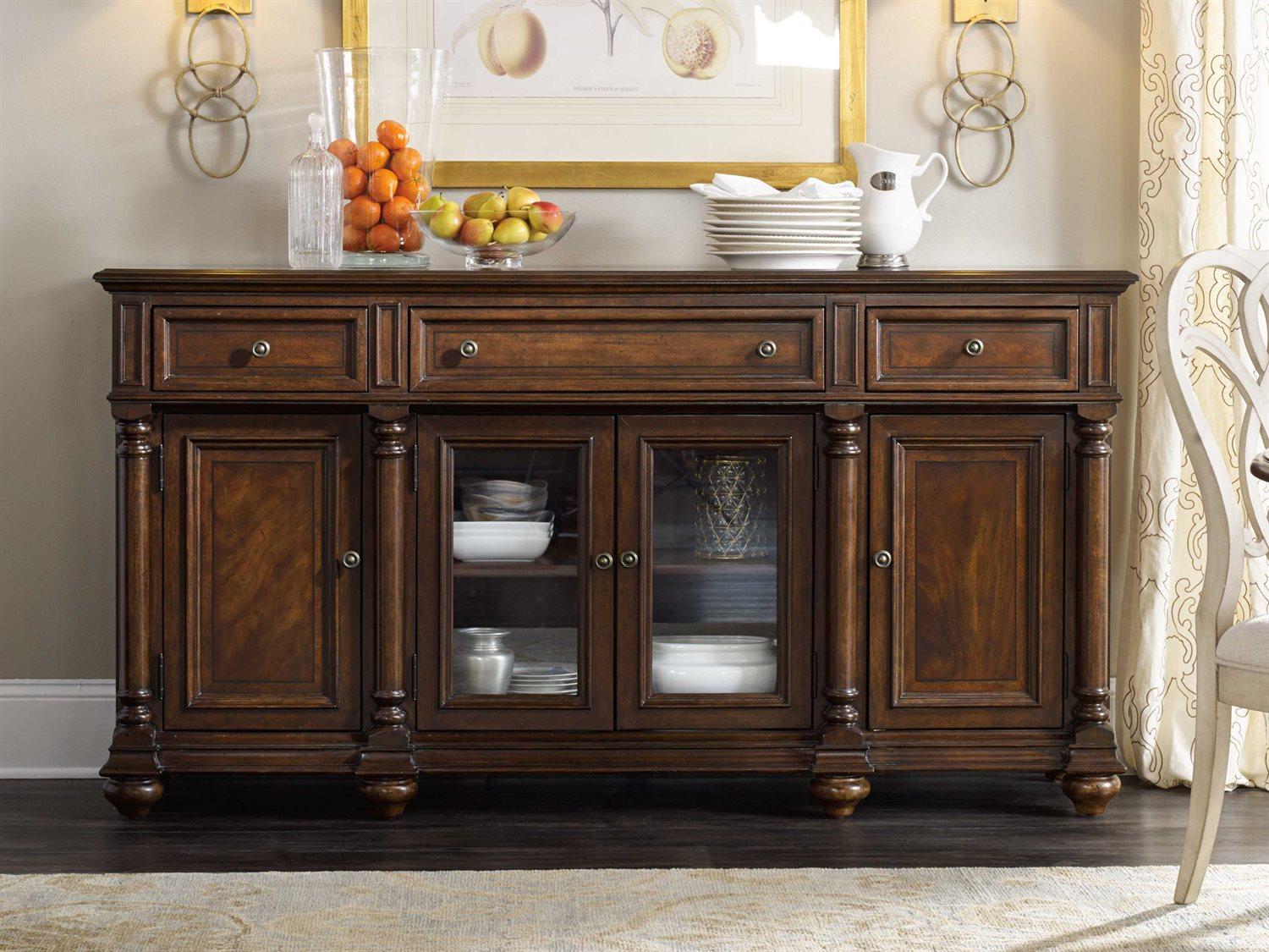 Luxecor Heritage 72" Mahogany Wood Features A Rich Dark Sideboard