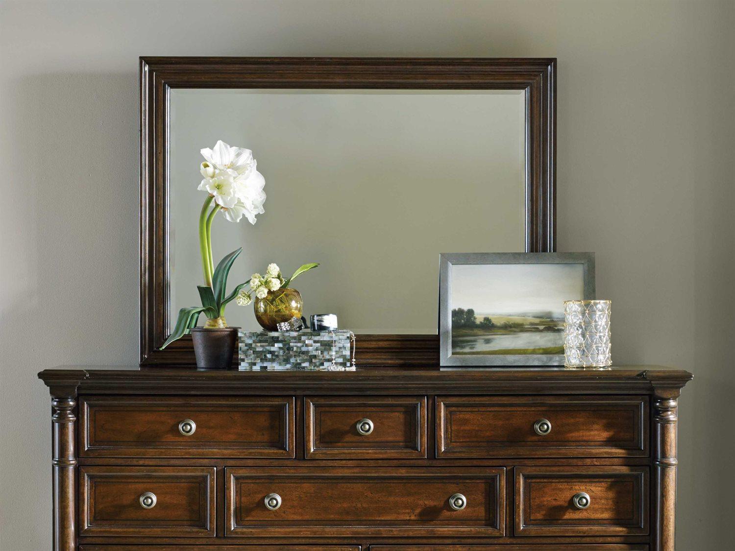 Luxecor Heritage Rich Dark Wood Wall Mirror Landscape