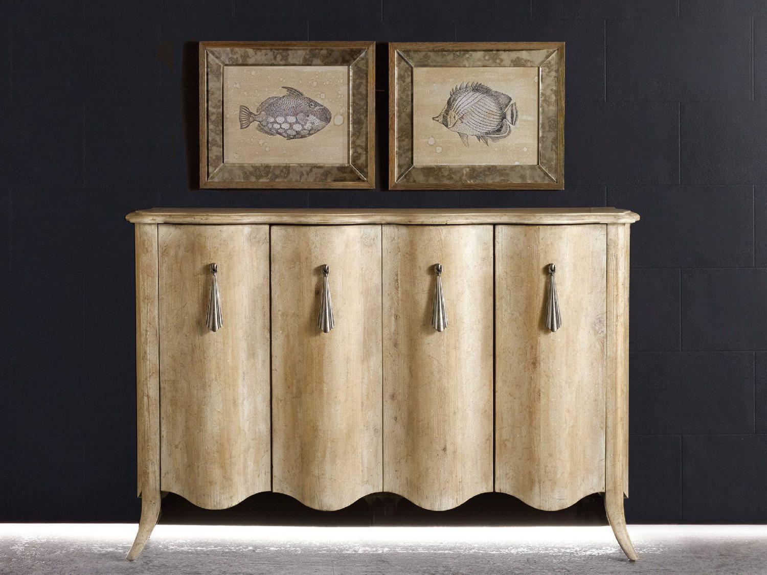 Hooker Furniture Melange Draped 54" Hardwood Light Wood Credenza Sideboard