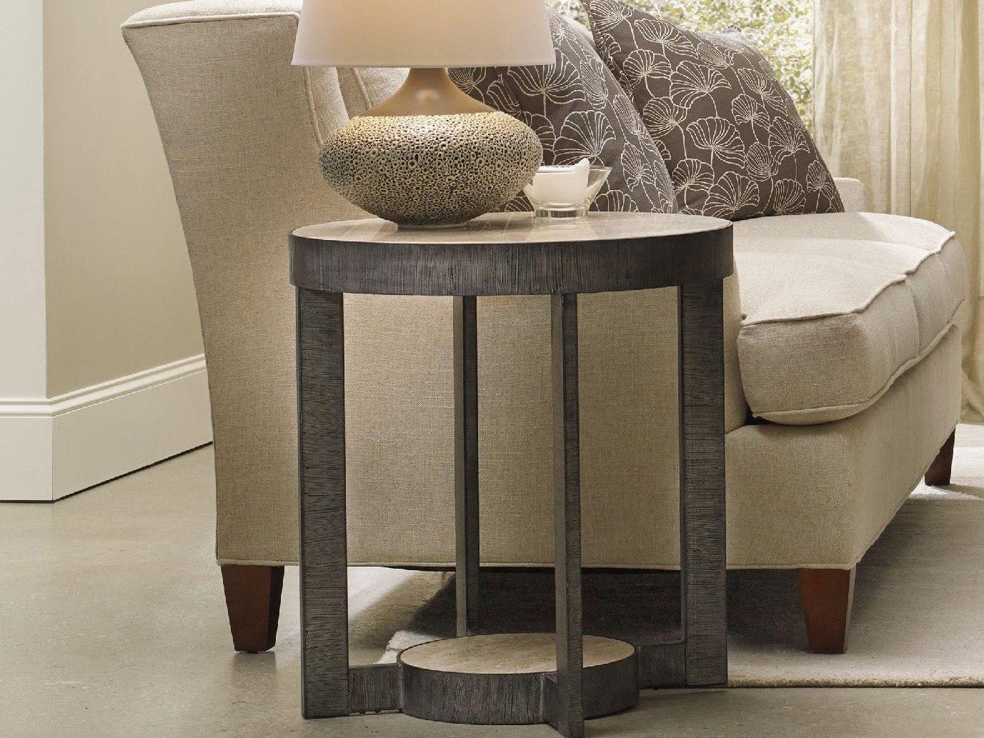 Hooker Furniture Mill Valley Round Marble Gray End Table