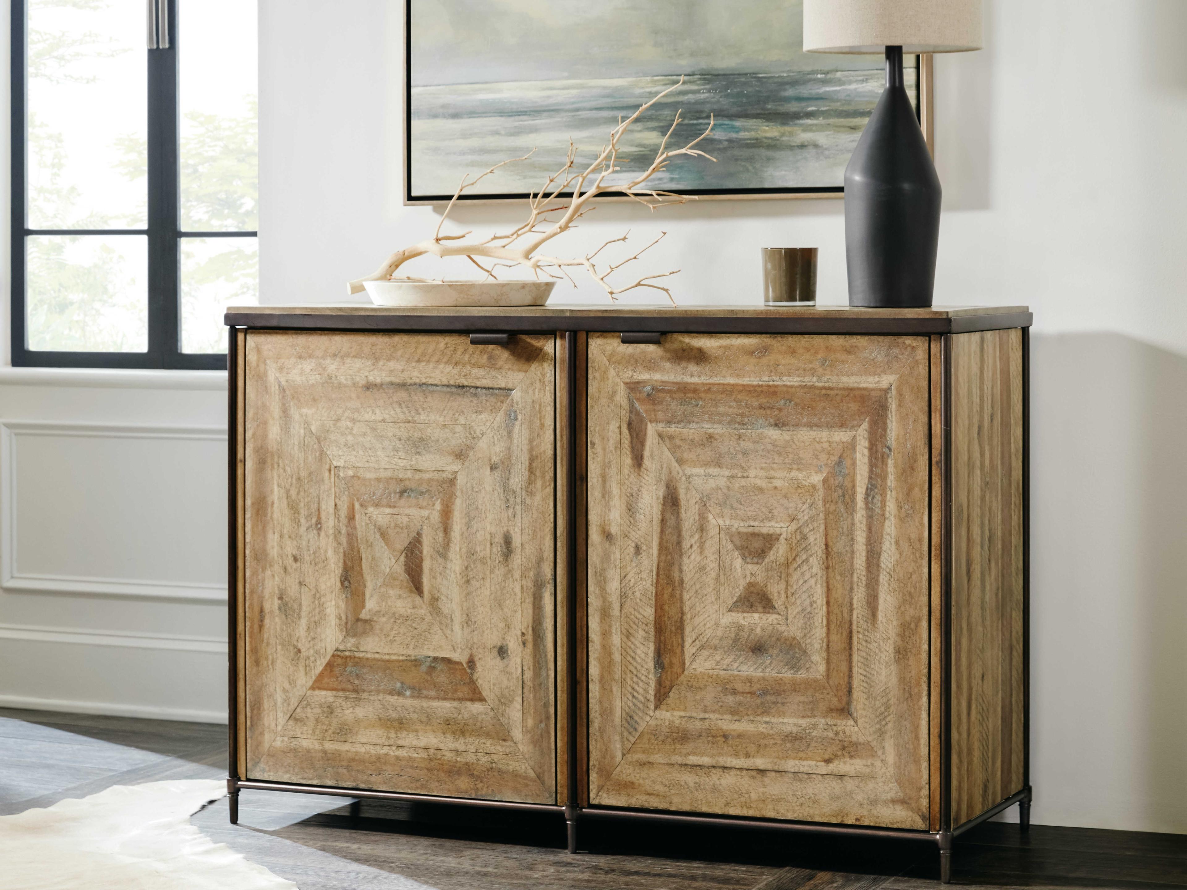 Hooker Furniture St Armand Light Natural Antique Bronze Brown Acacia Wood Accent Chest