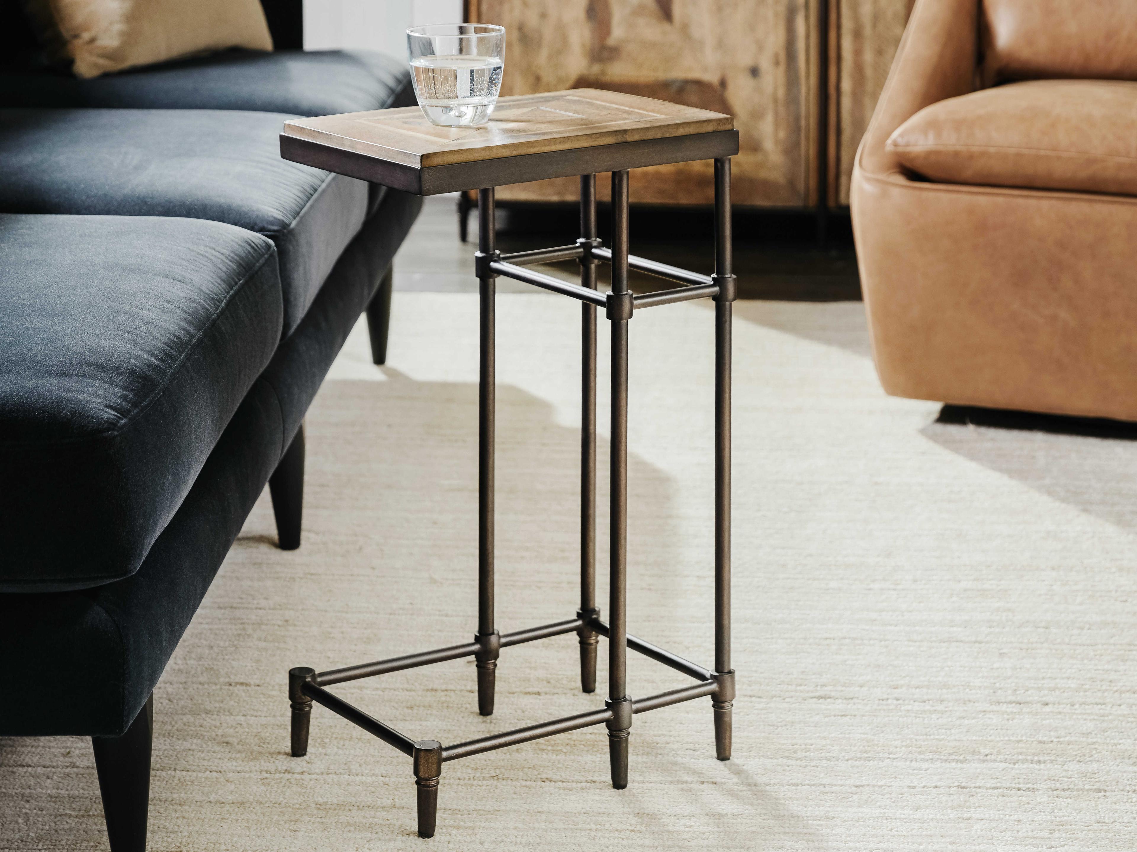 Hooker Furniture St Armand Rectangular Wood Light Natural Antique Bronze End Table