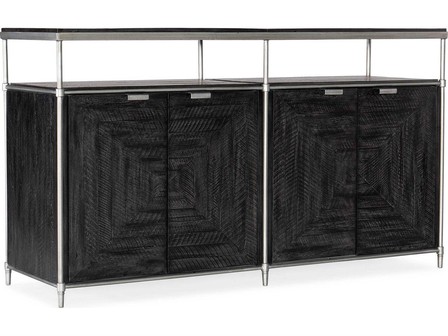 Hooker Furniture St Armand 60" Acacia Wood Black Brushed Pewter Media Console