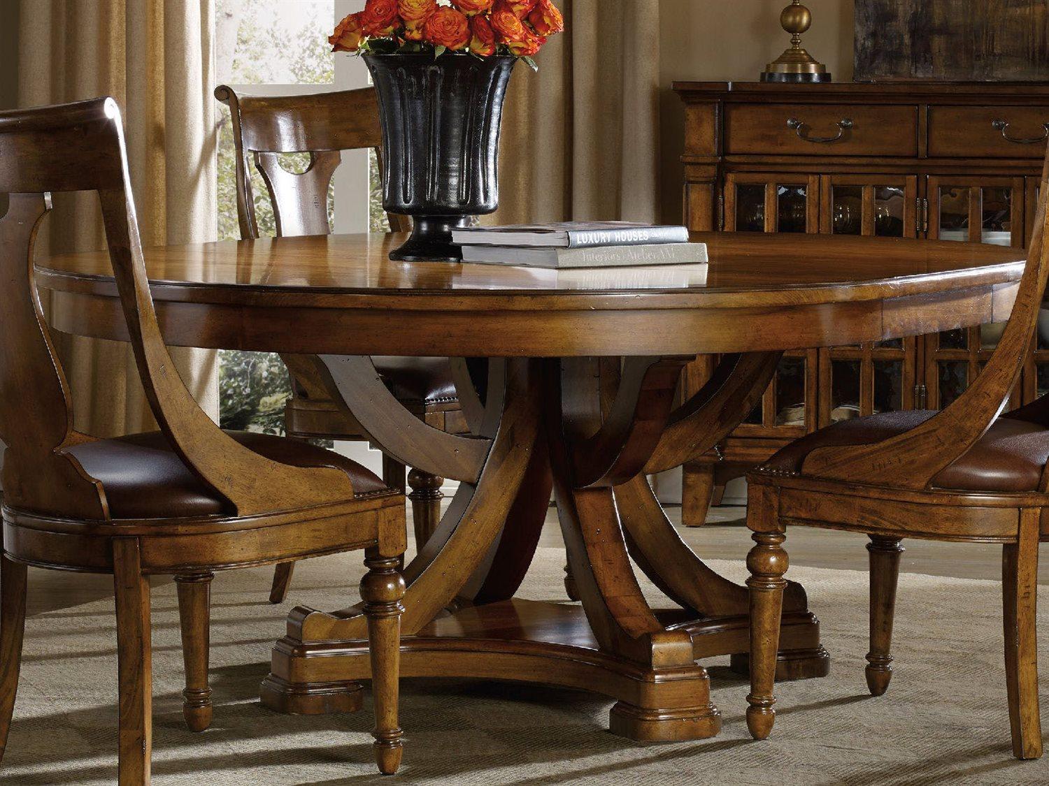 Hooker Furniture Tynecastle Extendable Round Wood Dining Table