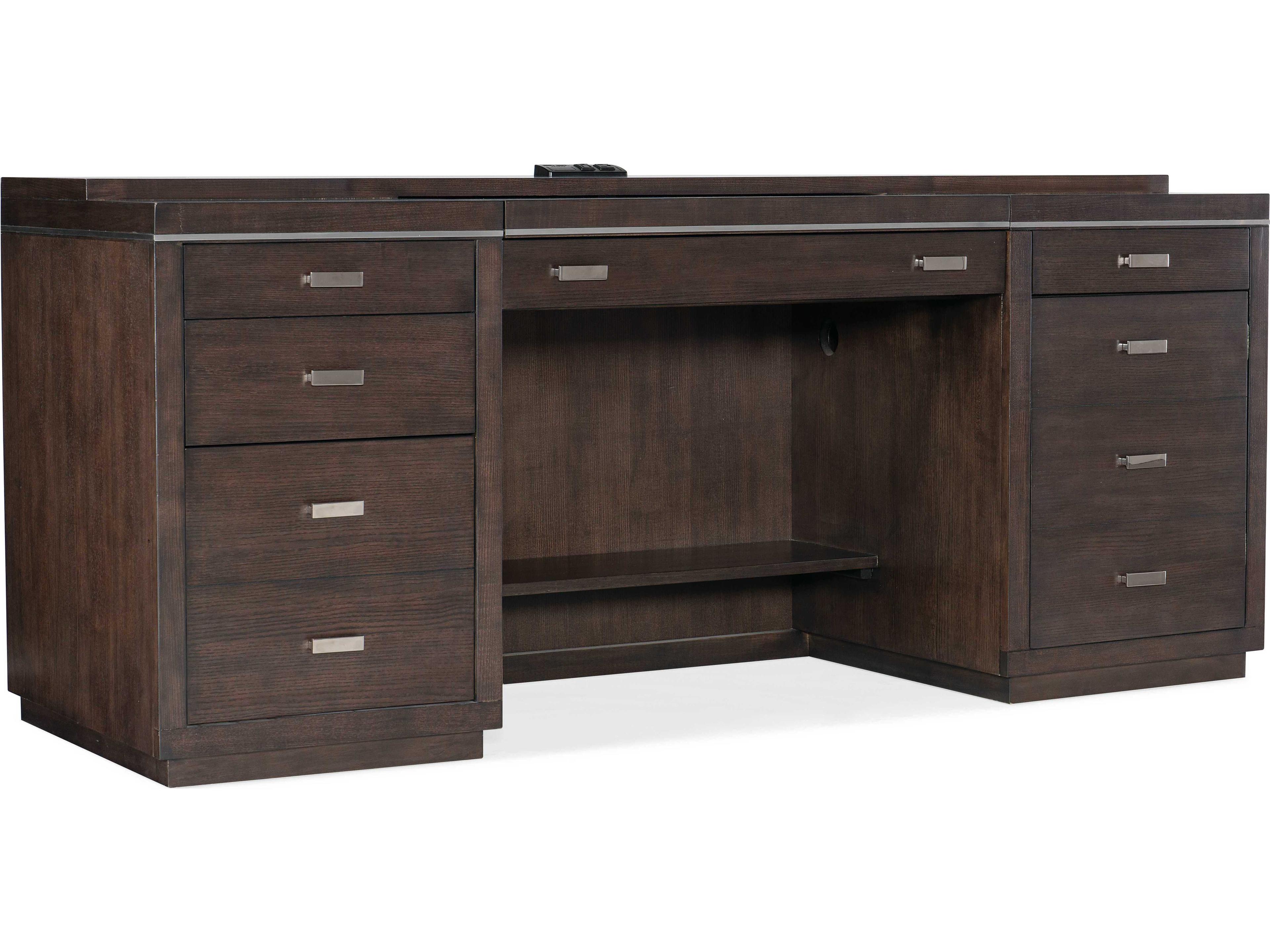Luxecor Heritage House Blend Dark Wood Brown Ash Credenza Desk