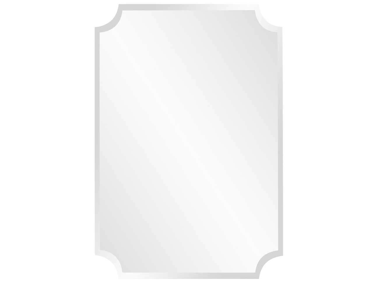 Howard Elliott Frameless Rectangle Scalloped Wall Mirror