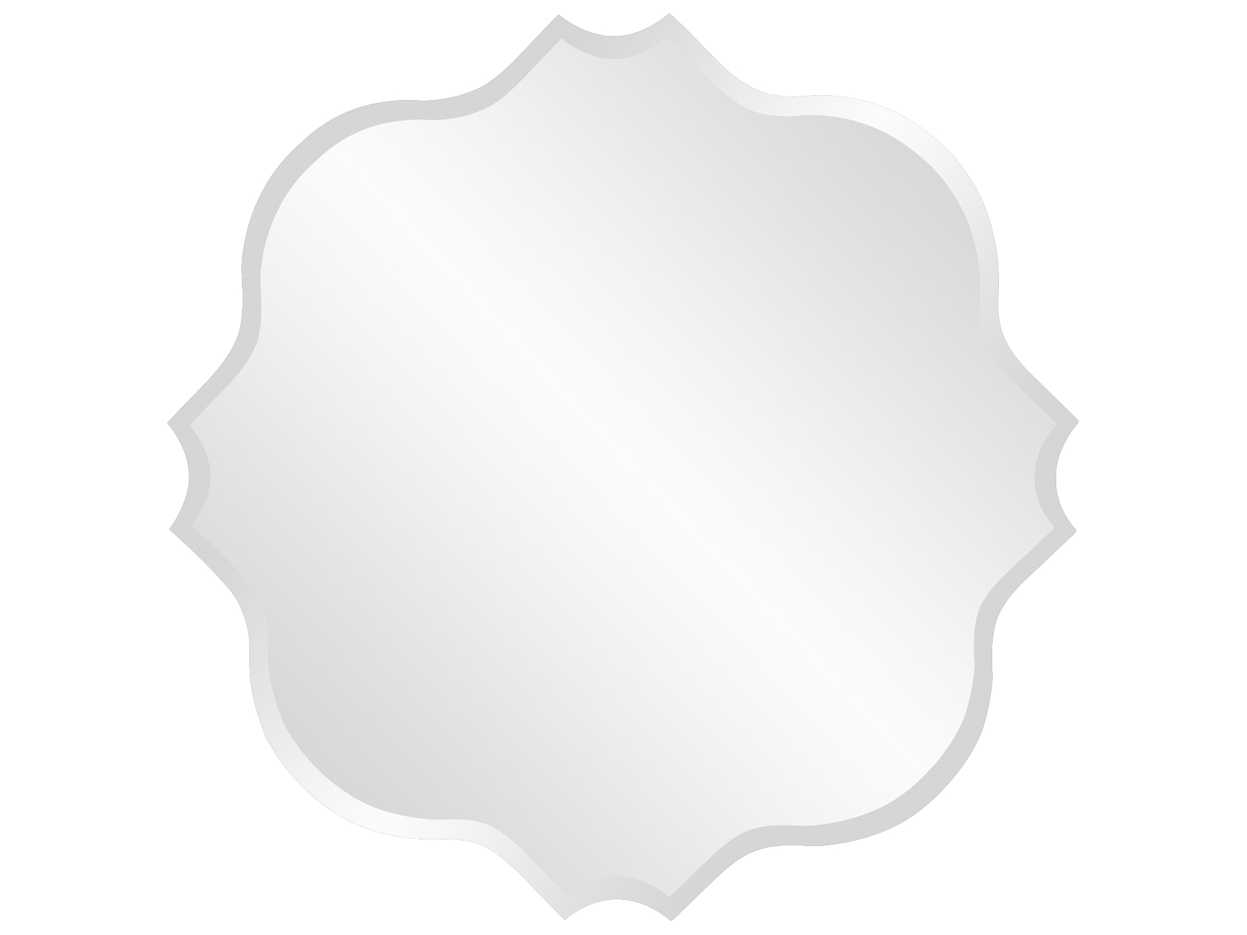 Howard Elliott Frameless Square Scalloped Wall Mirror