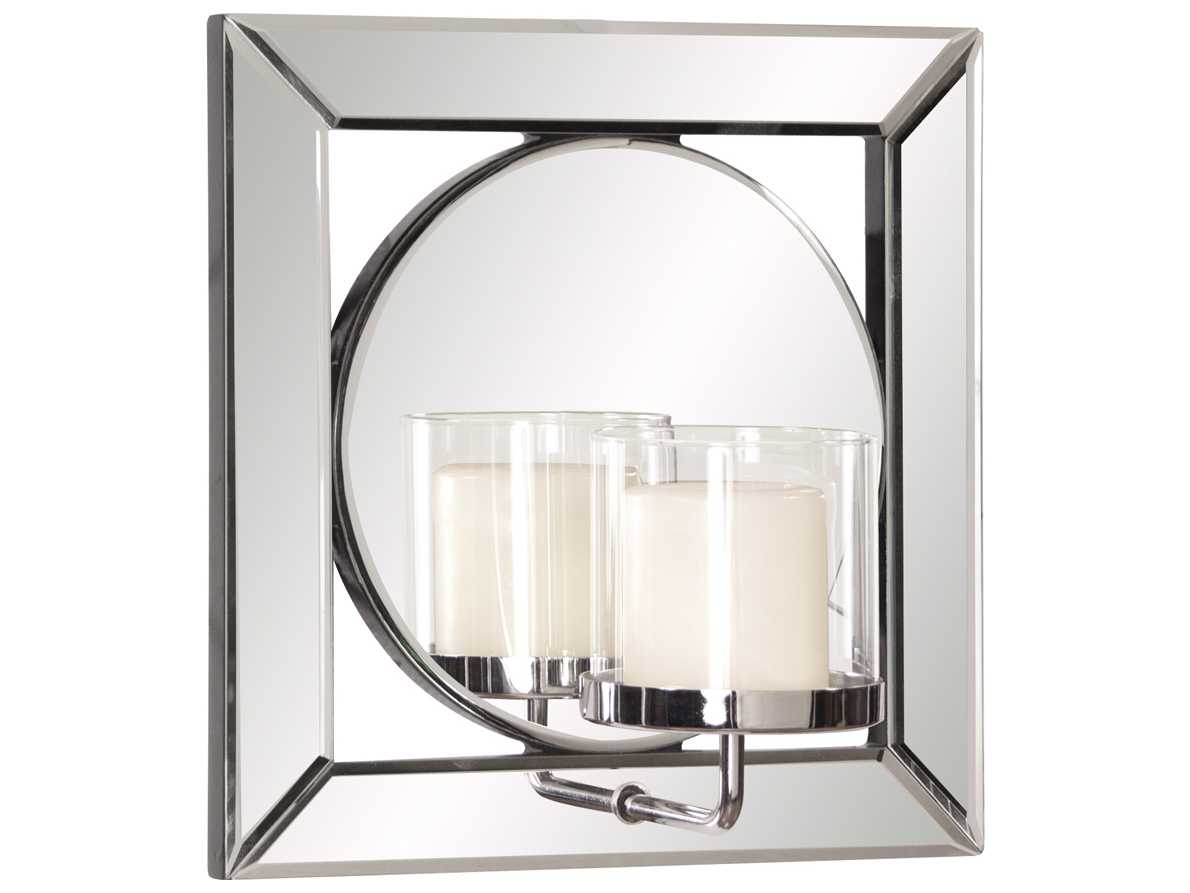 Howard Elliott Lula Square Candle Holder Wall Mirror