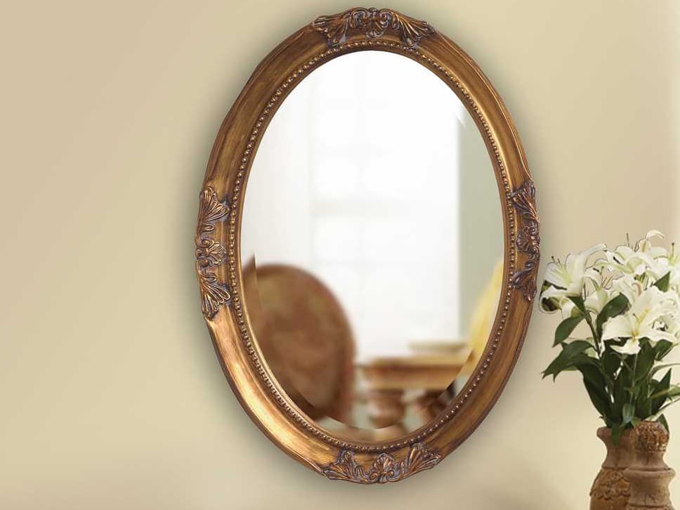 Howard Elliott Queen Ann Antique Gold Wall Mirror