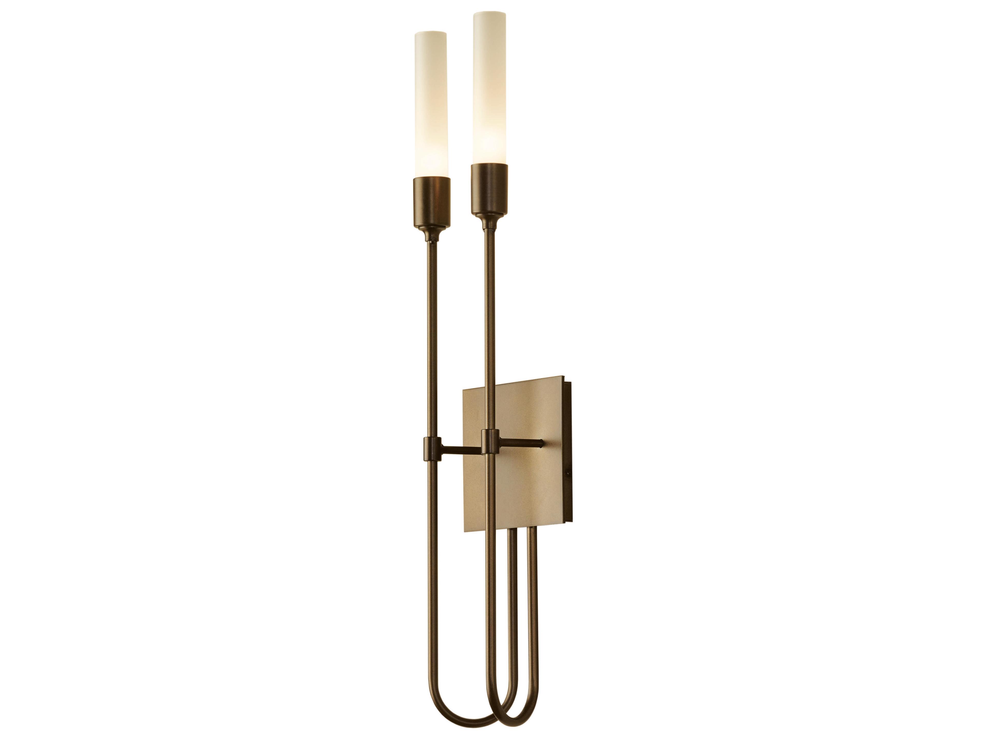 Hubbardton Forge Lisse 2-Light Dark Smoke Copper Glass Wall Sconce