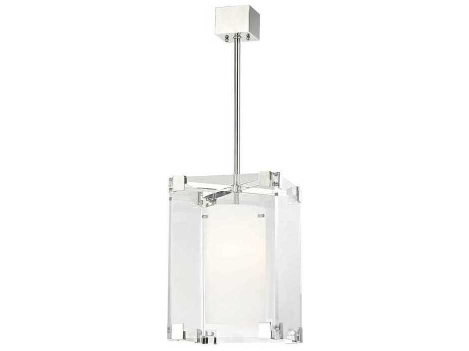 Hudson Valley Achilles 1-Light Polished Nickel Clear Glass Cylinder Pendant