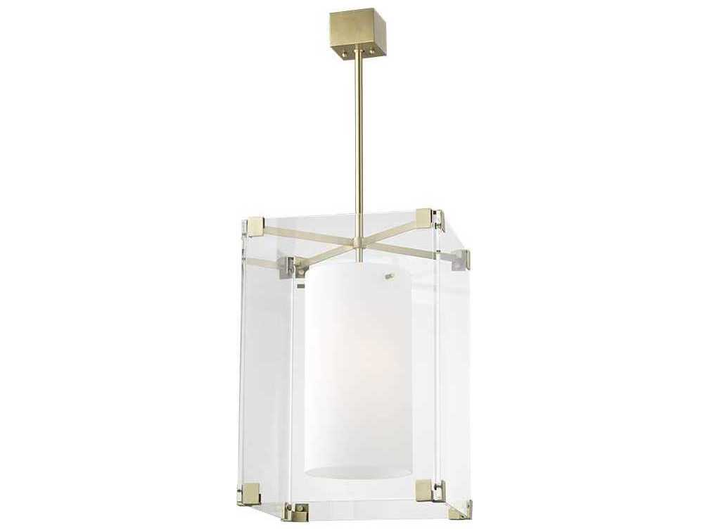 Hudson Valley Achilles 3-Light Aged Brass Clear Glass Cylinder Pendant