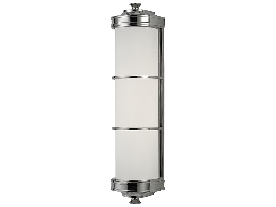 Hudson Valley Albany 2-Light Polished Nickel White Glass Wall Sconce