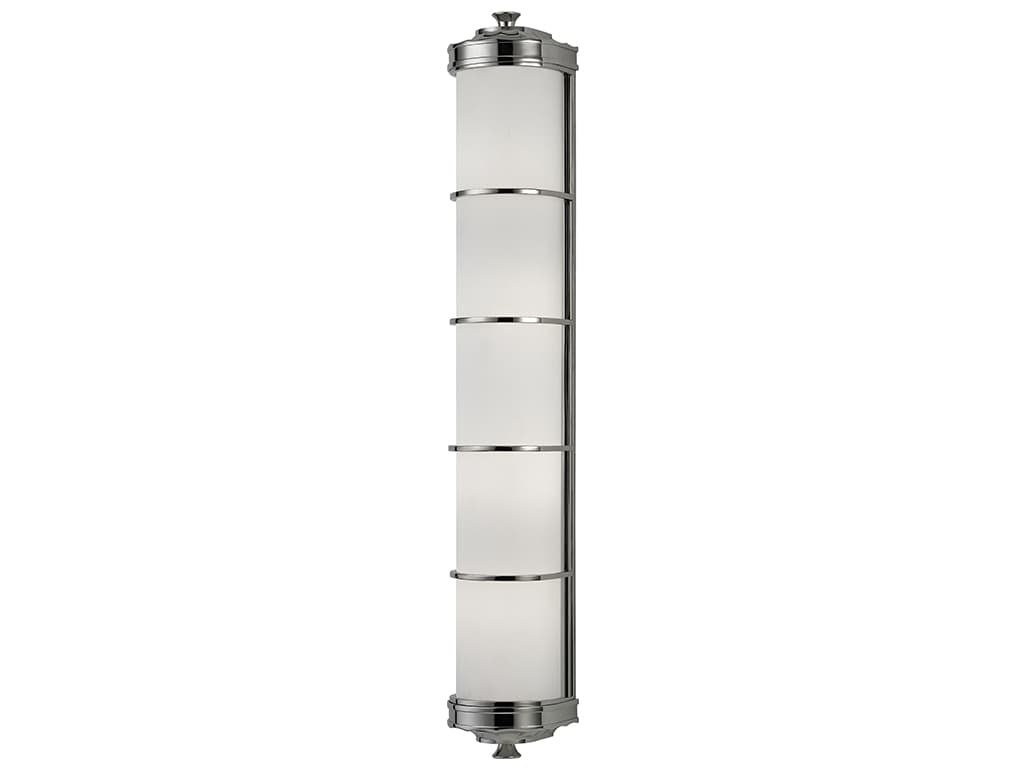 Hudson Valley Albany 4-Light Polished Nickel White Glass Wall Sconce