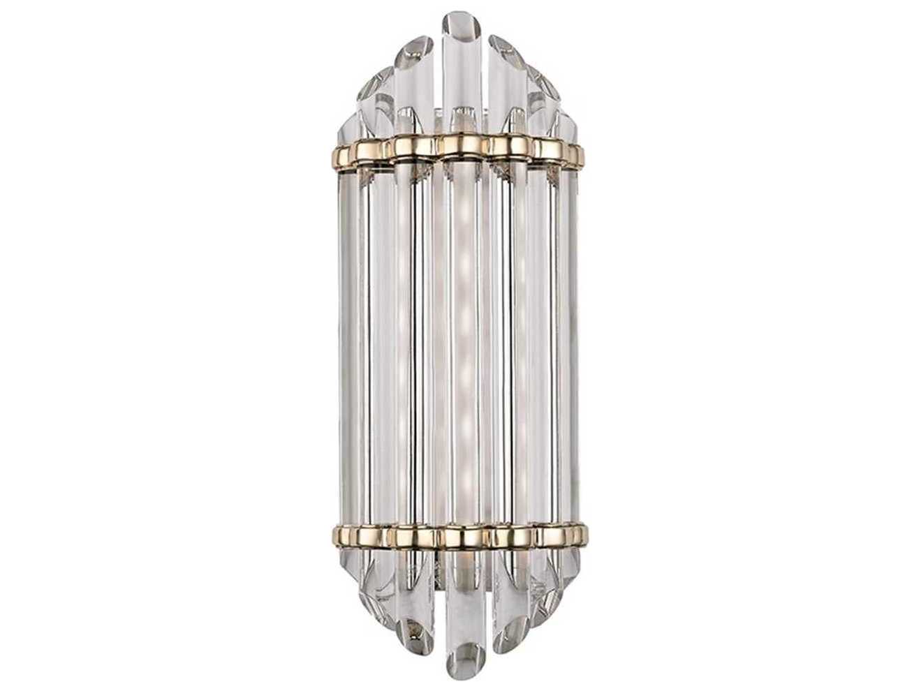Hudson Valley Albion 1-Light Aged Brass Clear Glass LED Wall Sconce