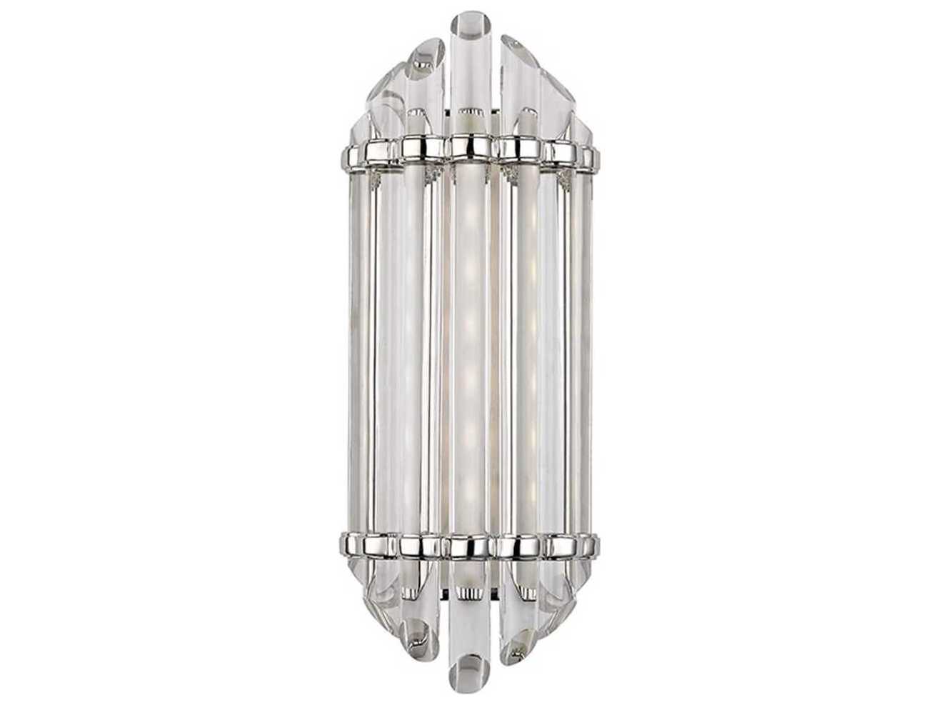 Hudson Valley Albion 1-Light Polished Nickel Clear Glass LED Wall Sconce