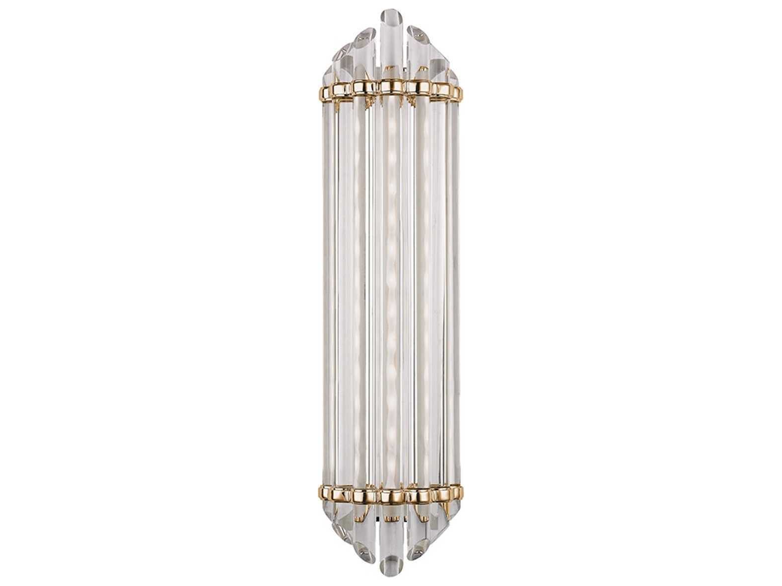 Hudson Valley Albion 1-Light Aged Brass Clear Glass LED Wall Sconce