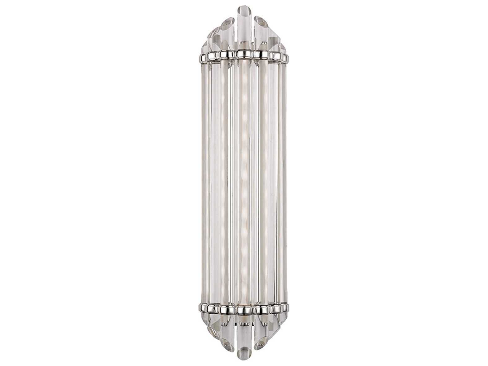 Hudson Valley Albion 1-Light Polished Nickel Clear Glass LED Wall Sconce