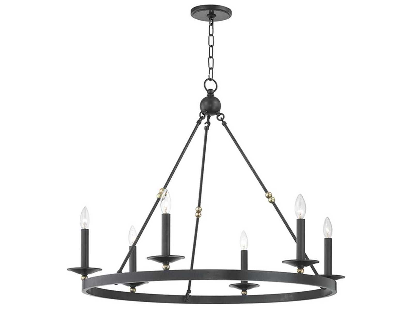 Hudson Valley Allendale 6-Light Aged Old Bronze Candelabra Round Chandelier