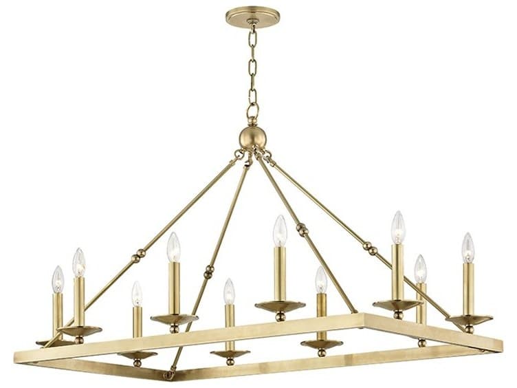 Hudson Valley Allendale 10-Light Aged Brass Island Pendant