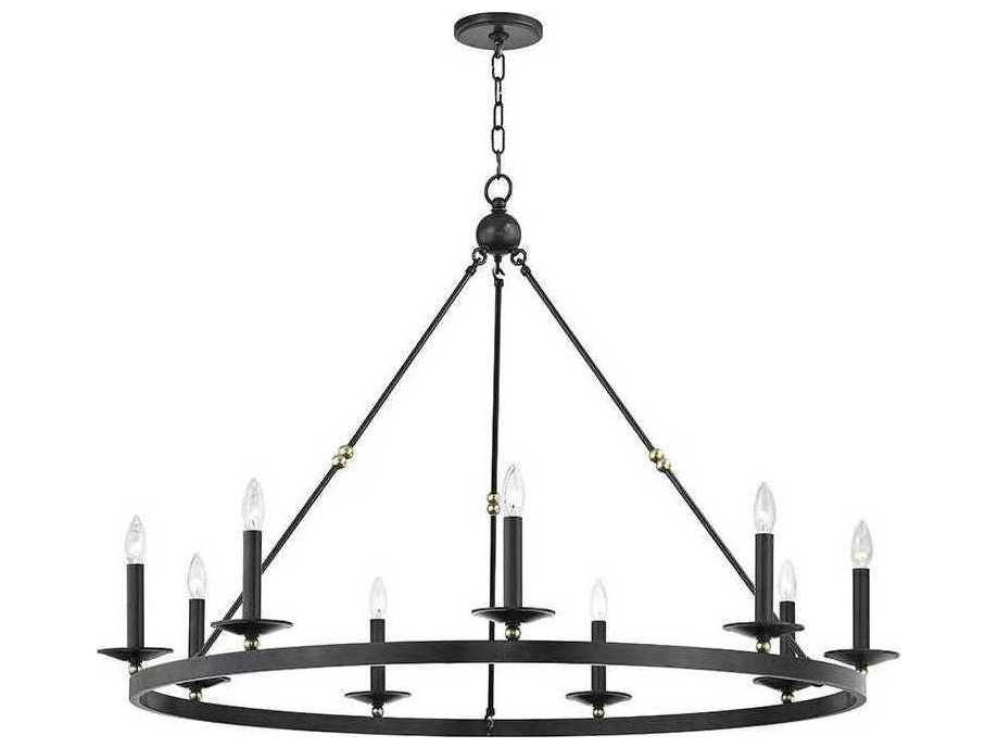 Hudson Valley Allendale 9-Light Aged Old Bronze Candelabra Round Chandelier
