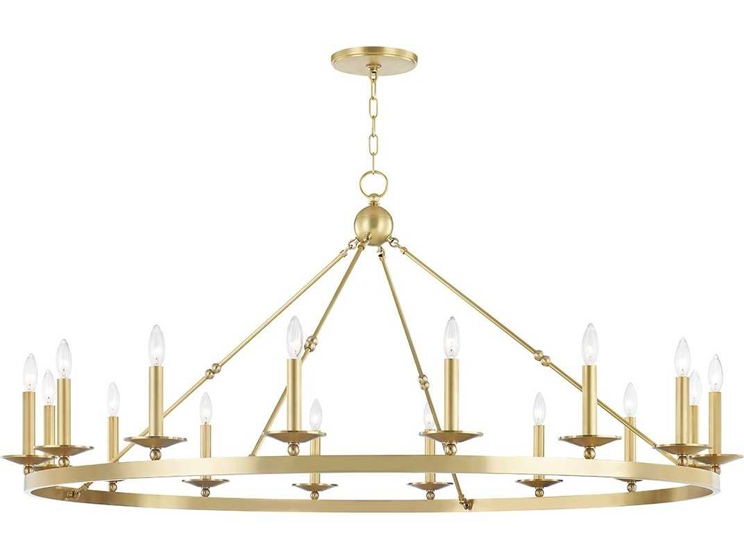 Hudson Valley Allendale 16-Light6-Light Aged Brass Candelabra Round Chandelier