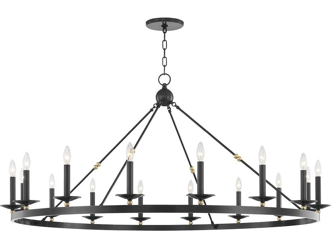 Hudson Valley Allendale 16-Light6-Light Aged Old Bronze Candelabra Round Chandelier