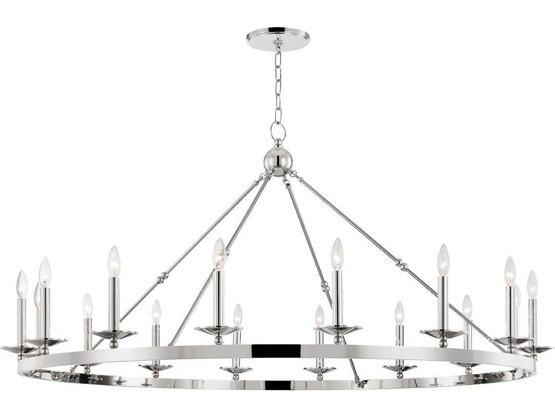 Hudson Valley Allendale 16-Light6-Light Polished Nickel Candelabra Round Chandelier