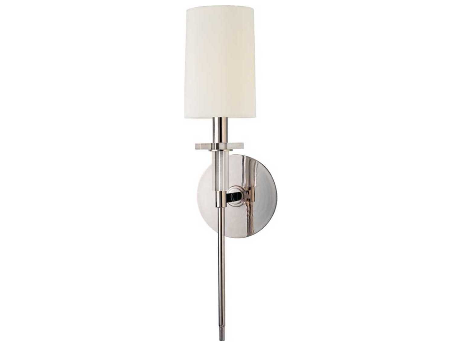 Hudson Valley Amherst 1-Light Polished Nickel Off White Crystal Wall Sconce